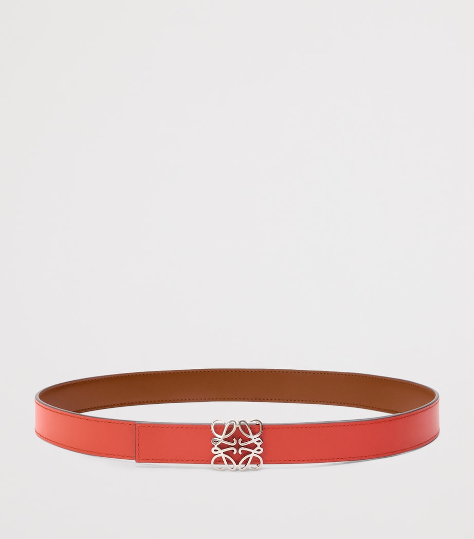 LOEWE Leather Reversible Anagram Bombé Belt Sunrise Orange Image 2