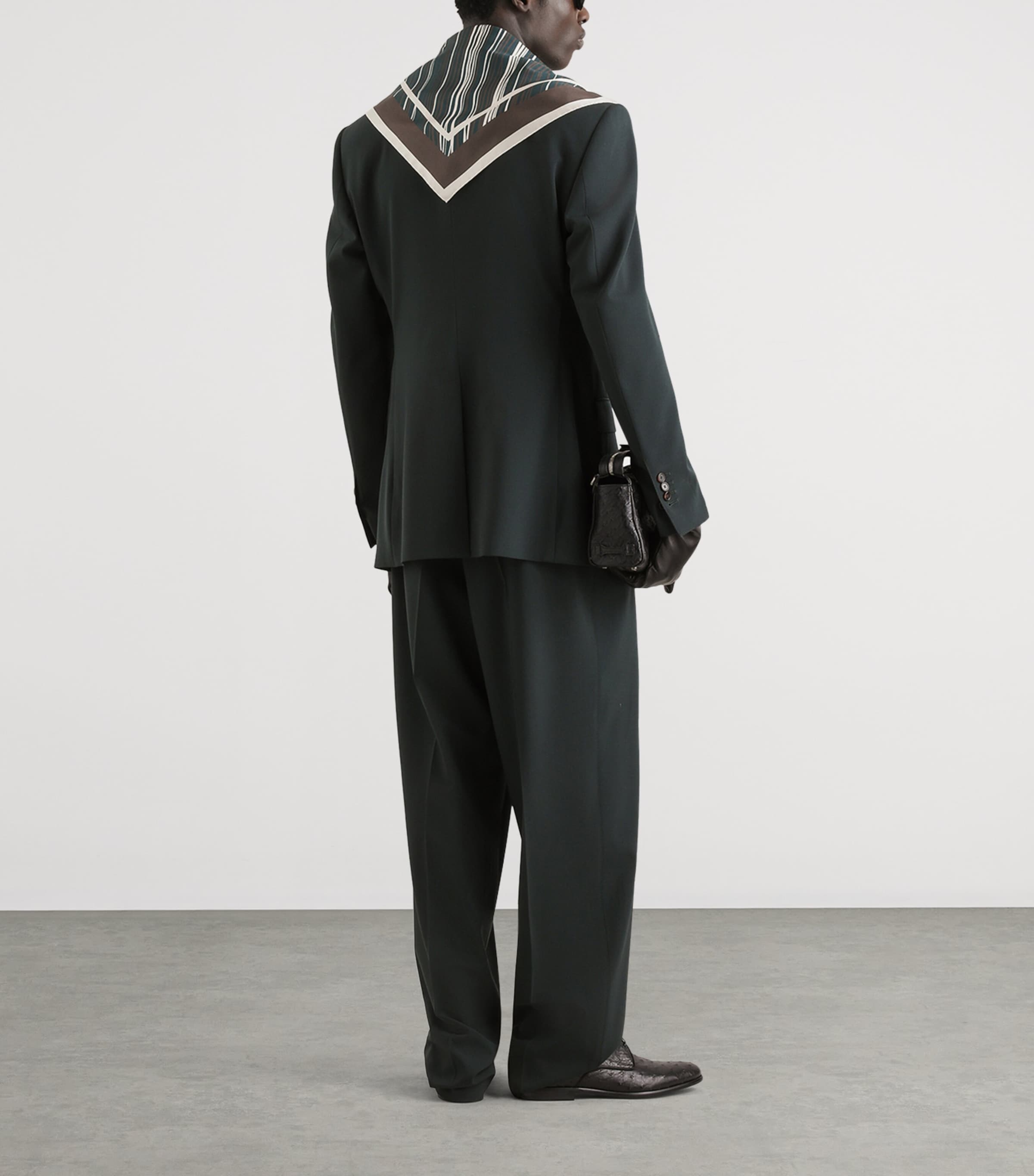 Dolce&Gabbana Mens Virgin Wool Straight Trousers Dark Green G Image 3