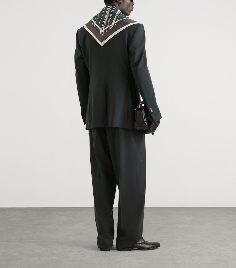 Dolce&Gabbana Mens Virgin Wool Straight Trousers Dark Green G Image 3