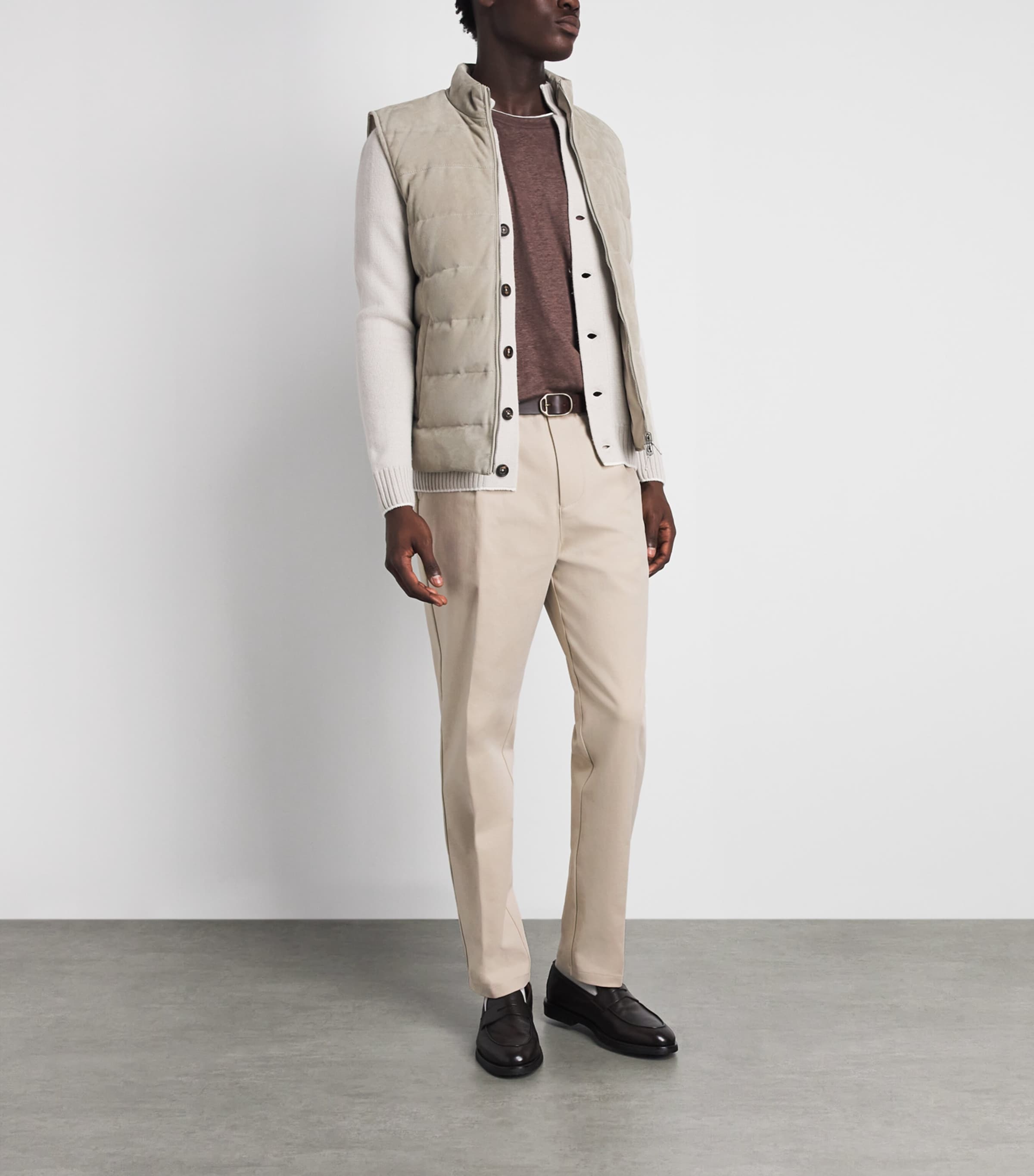 Eleventy Mens Stretch-Cotton Elasticated Trousers Sabbia Image 2