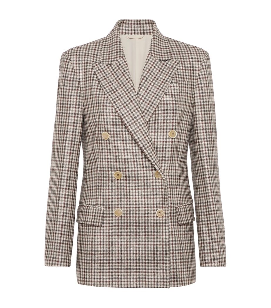 Virgin Wool Flannel Check Blazer C001 Image 1