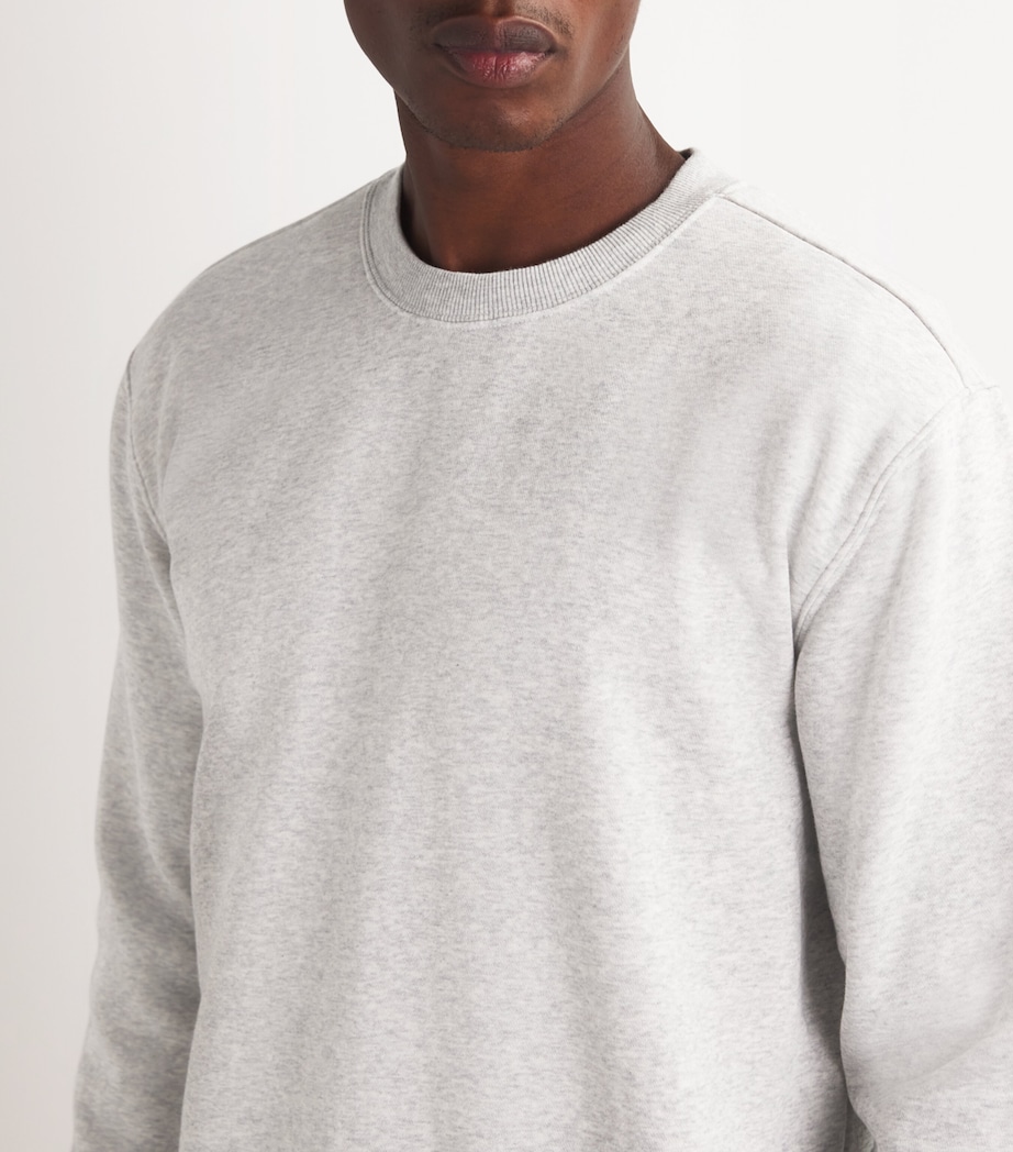 Fleece Lounge Crew-Neck Sweatshirt LIGHT HEATHER GREY Image 6