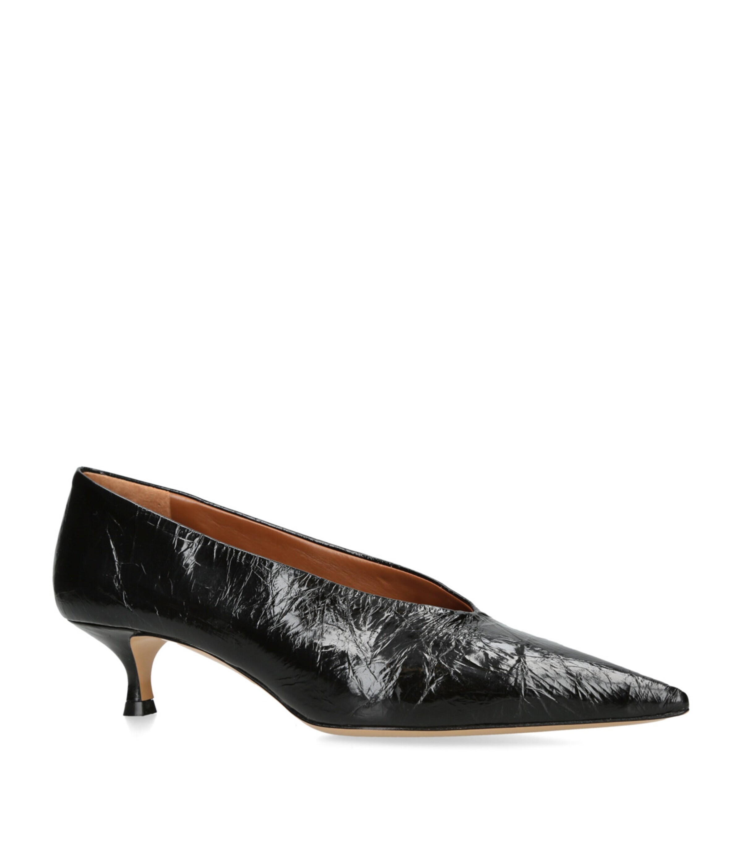 Le Monde Beryl Leather Babouche Kitten Heel 35 Black Image 4