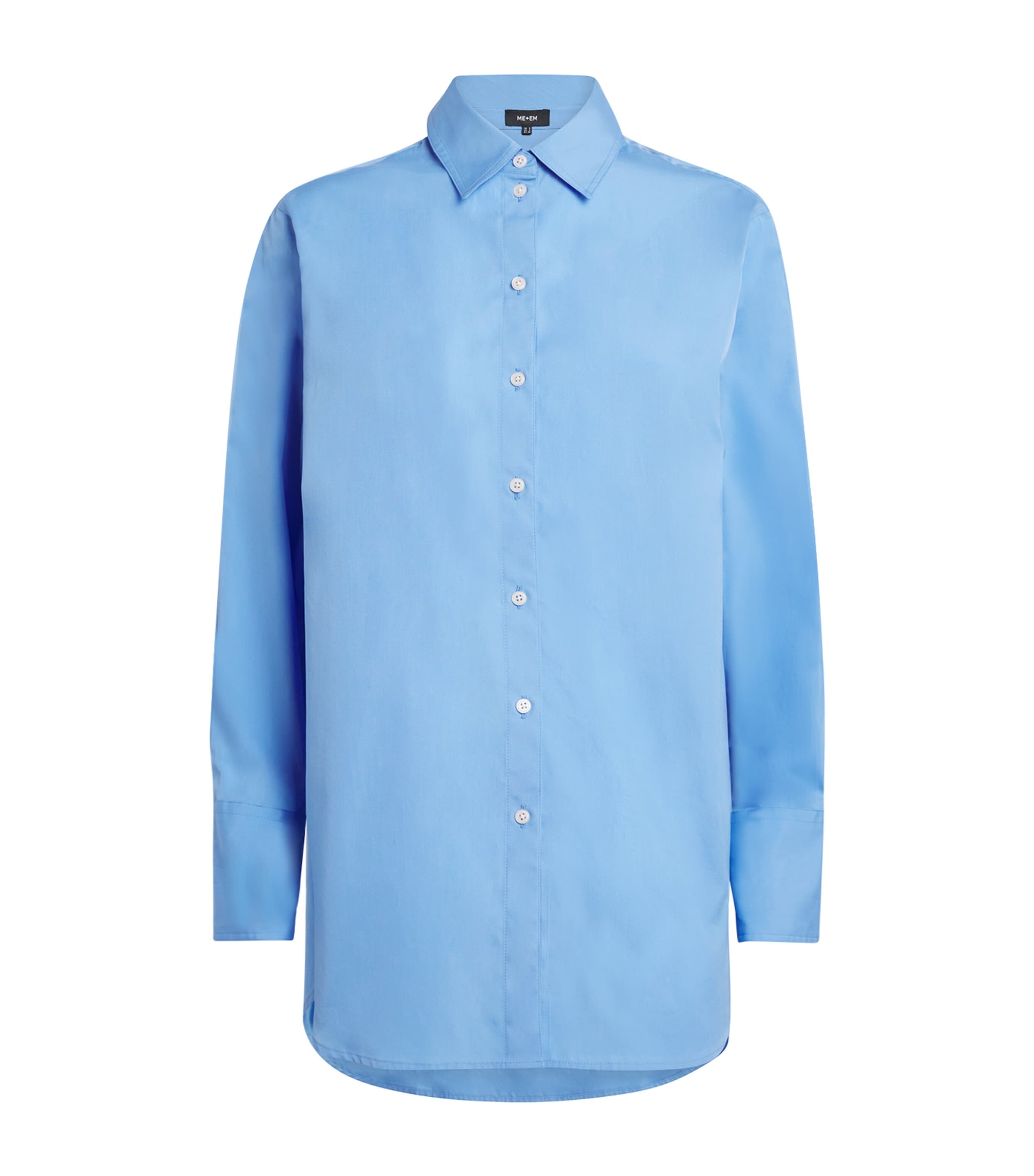 Me+em Cotton Wide-sleeve Shirt In Blue