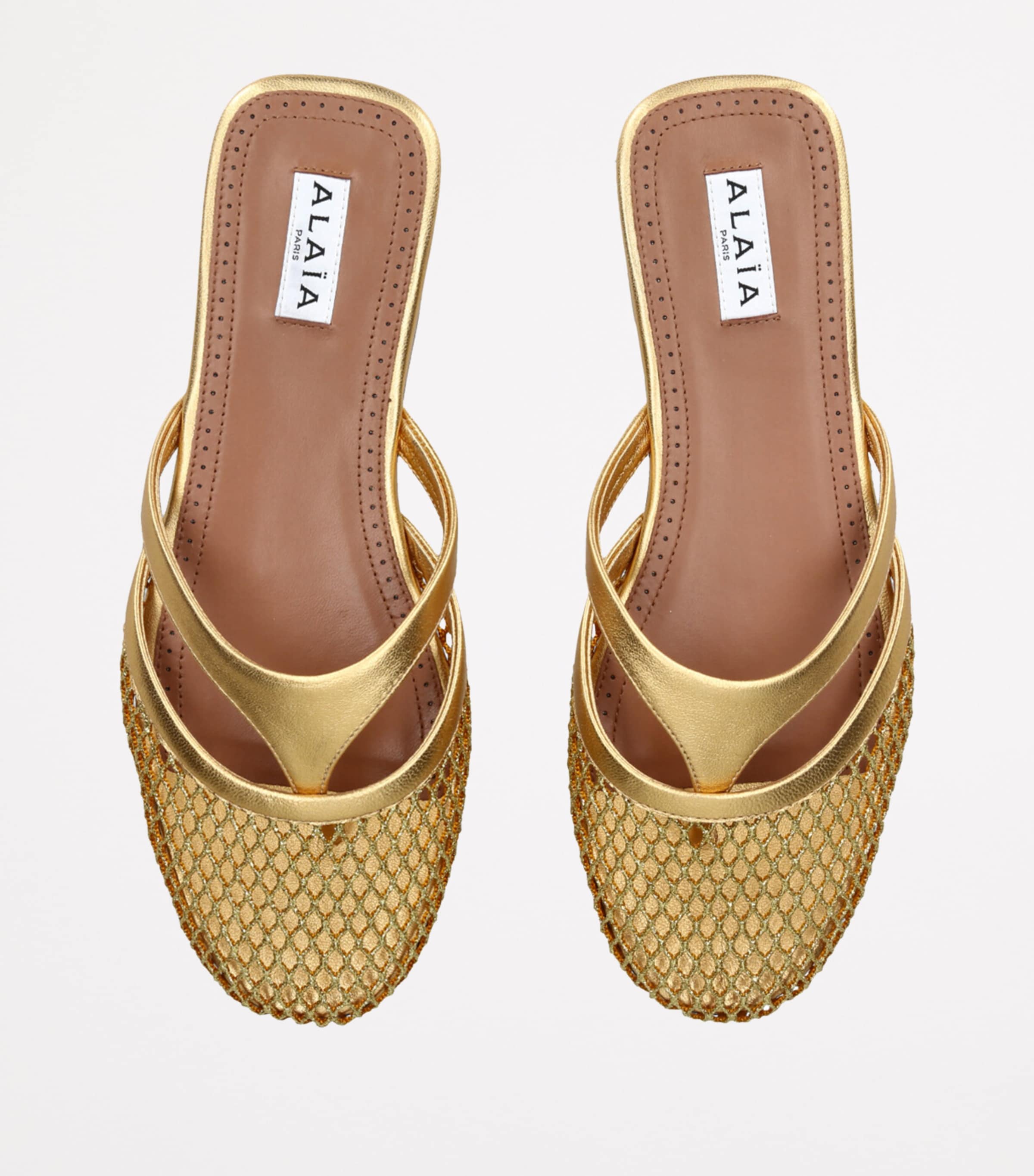 目を惹く★ALAIA Infradito flat gold mules Alaïa | Infradito flat gold mules | Savannahs