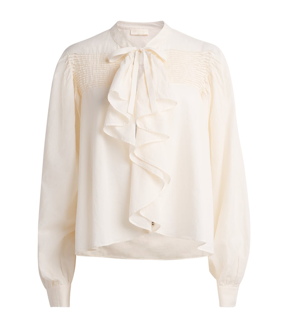 Ulla Johnson Womens Cotton Ruffled Riko Blouse Cowrie Image 1