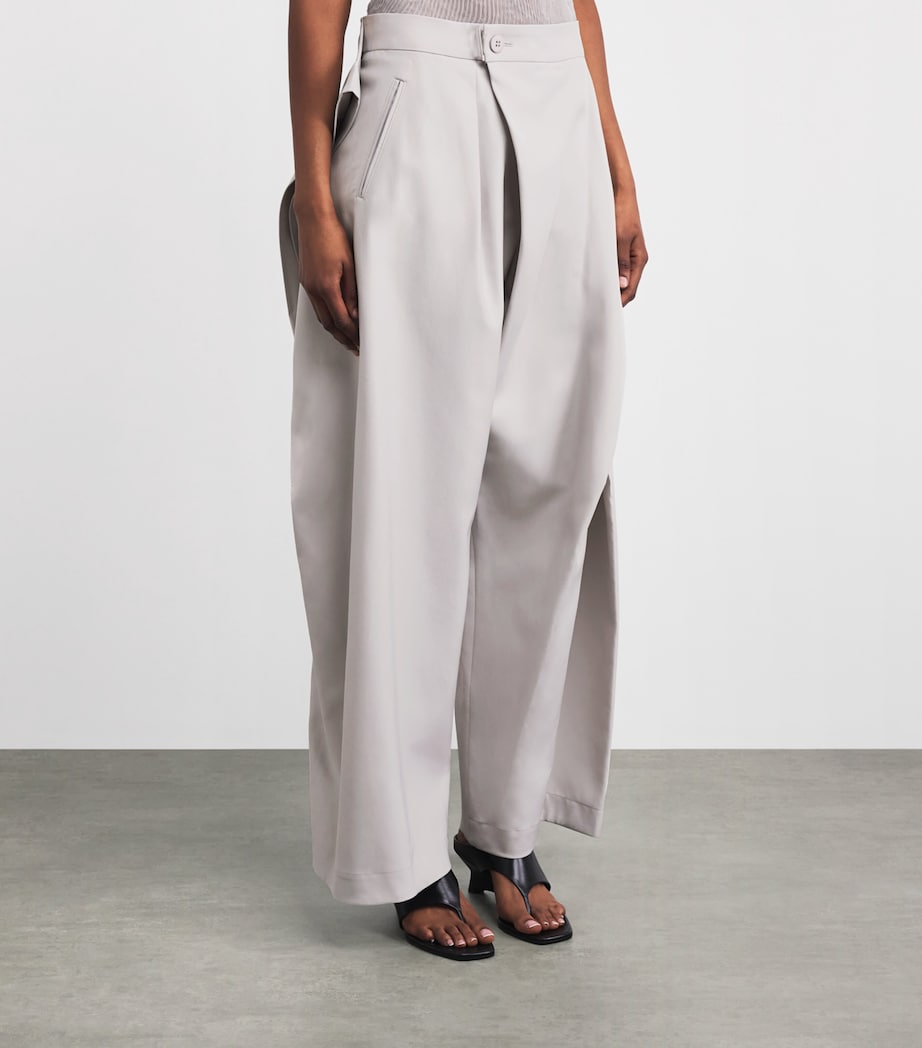 Issey Miyake Womens Fluttering Trousers Light Grey Image 4