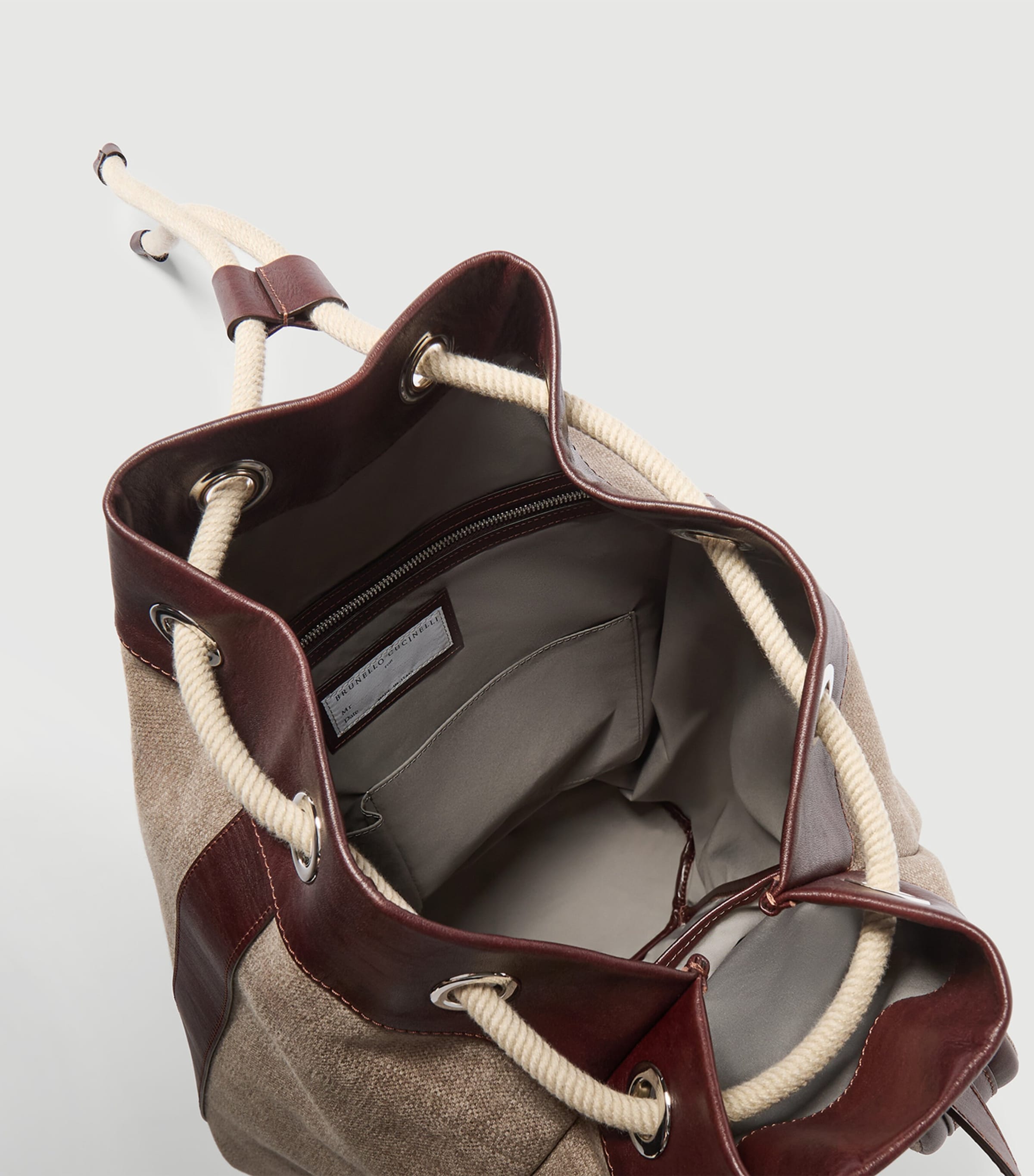 Brunello Cucinelli Cotton-Linen Leisure Backpack Image 5