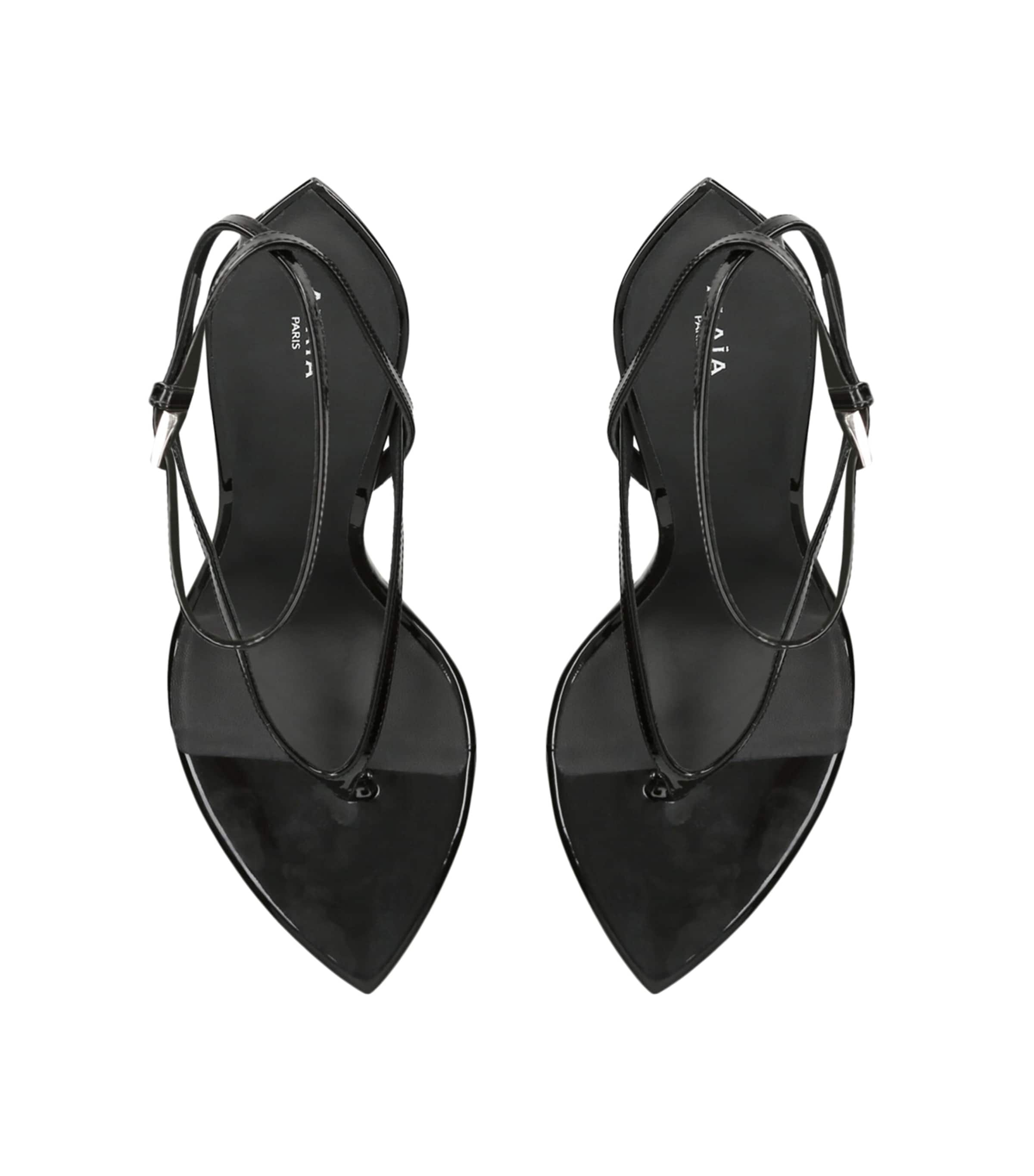 Alaïa Patent Leather Wedge Sandals 90 Black Image 4