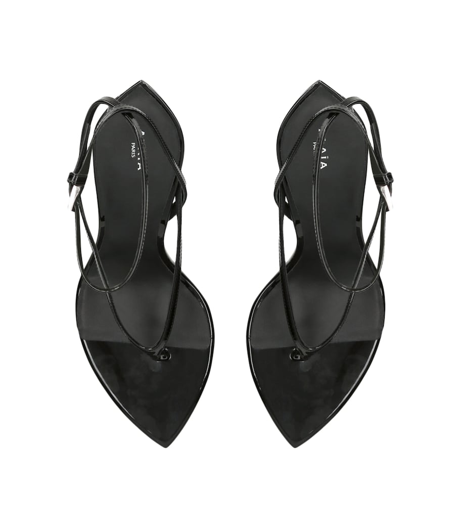 Alaïa Patent Leather Wedge Sandals 90 Black Image 4