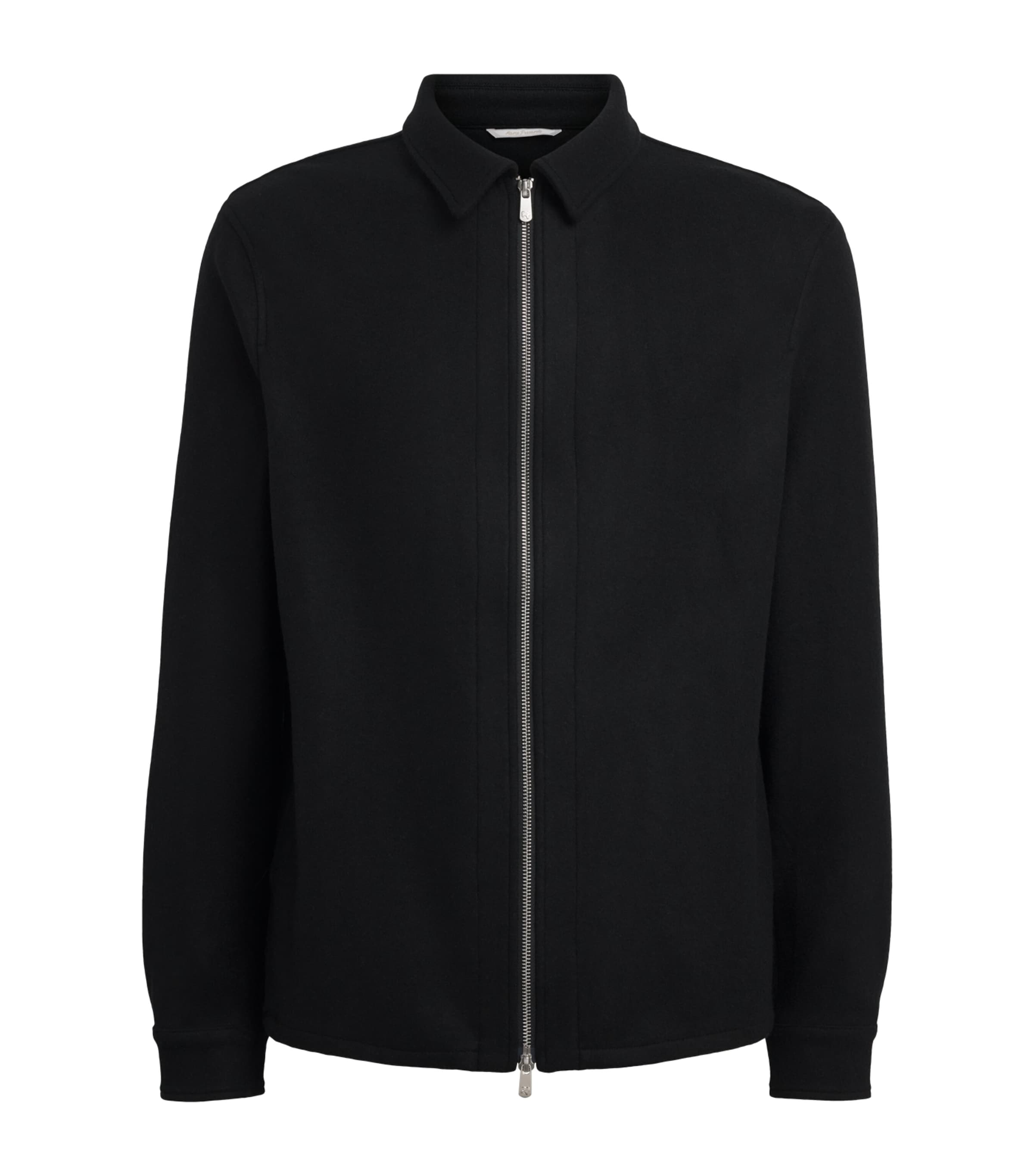 Marco Pescarolo Womens Stretch-Cashmere 2-Way Zip Jacket Dark Grey Image 1