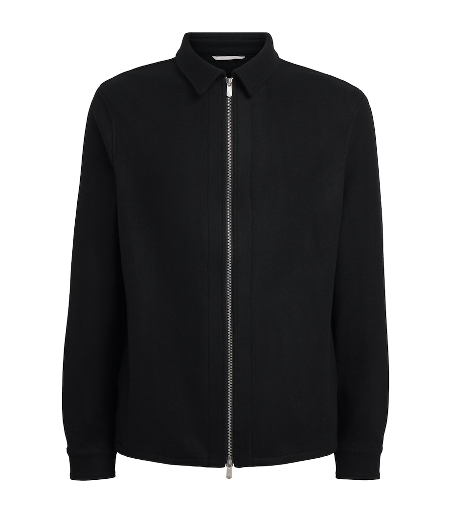 Marco Pescarolo Womens Stretch-Cashmere 2-Way Zip Jacket Dark Grey Image 1
