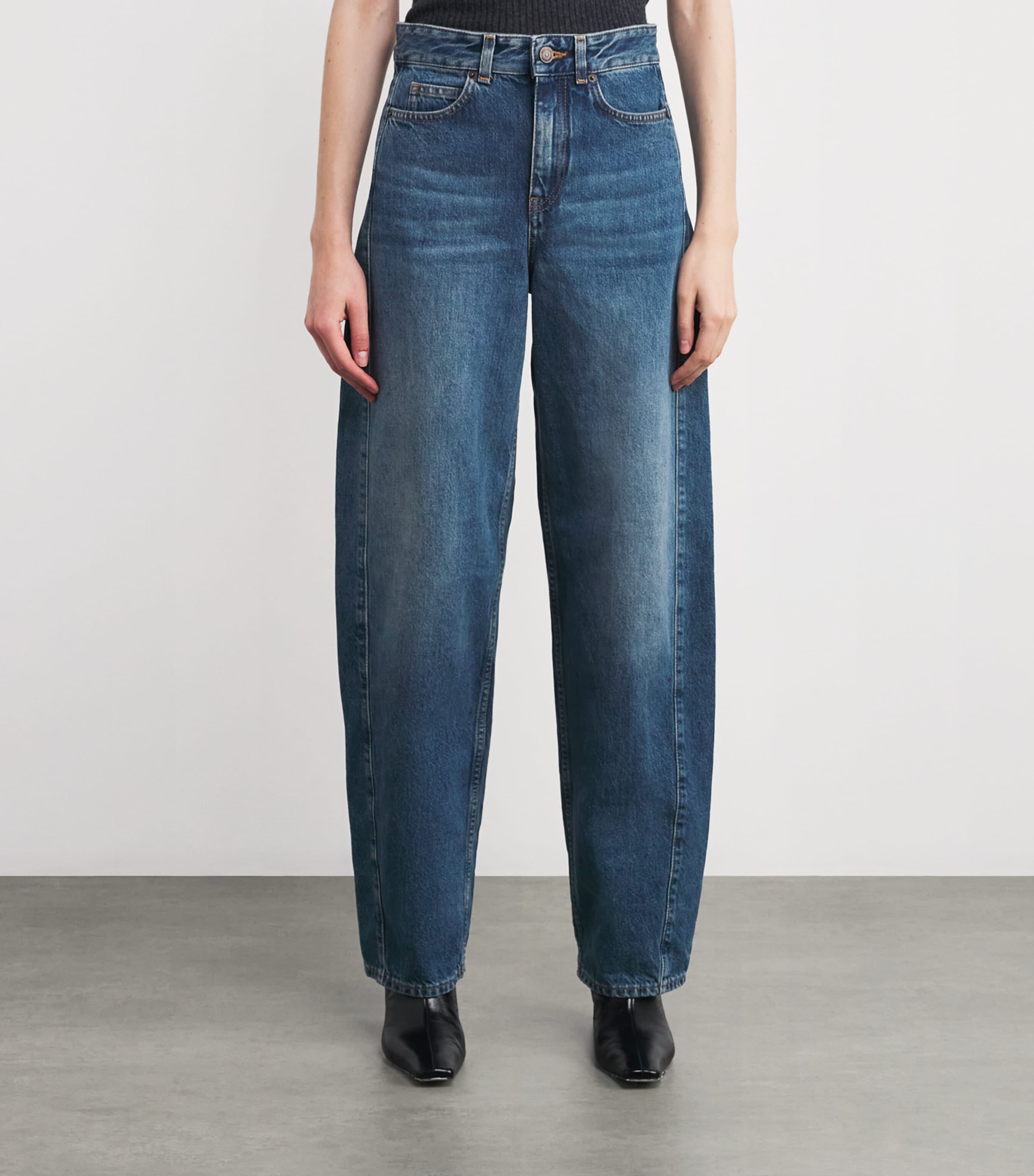 Tapered Puddle Jeans MID BLUE WASH Image 3