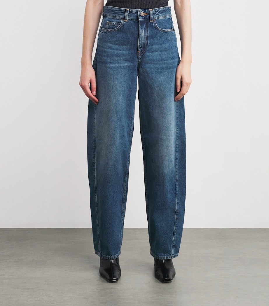 Tapered Puddle Jeans MID BLUE WASH Image 3