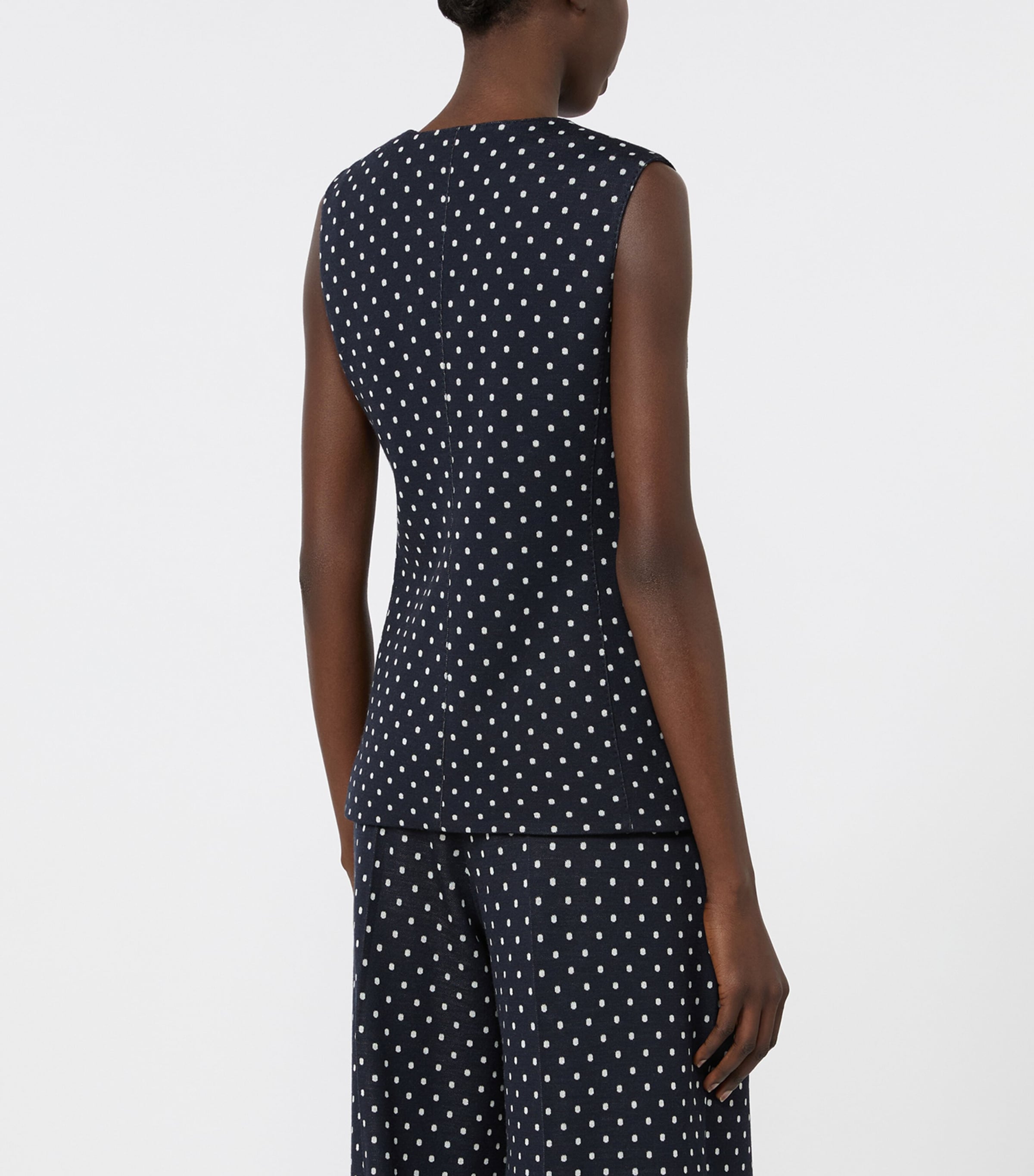 Max Mara Womens Polka Dot Waistcoat Ultramarine Image 4