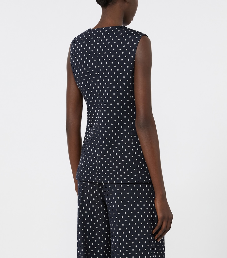 Max Mara Womens Polka Dot Waistcoat Ultramarine Image 4