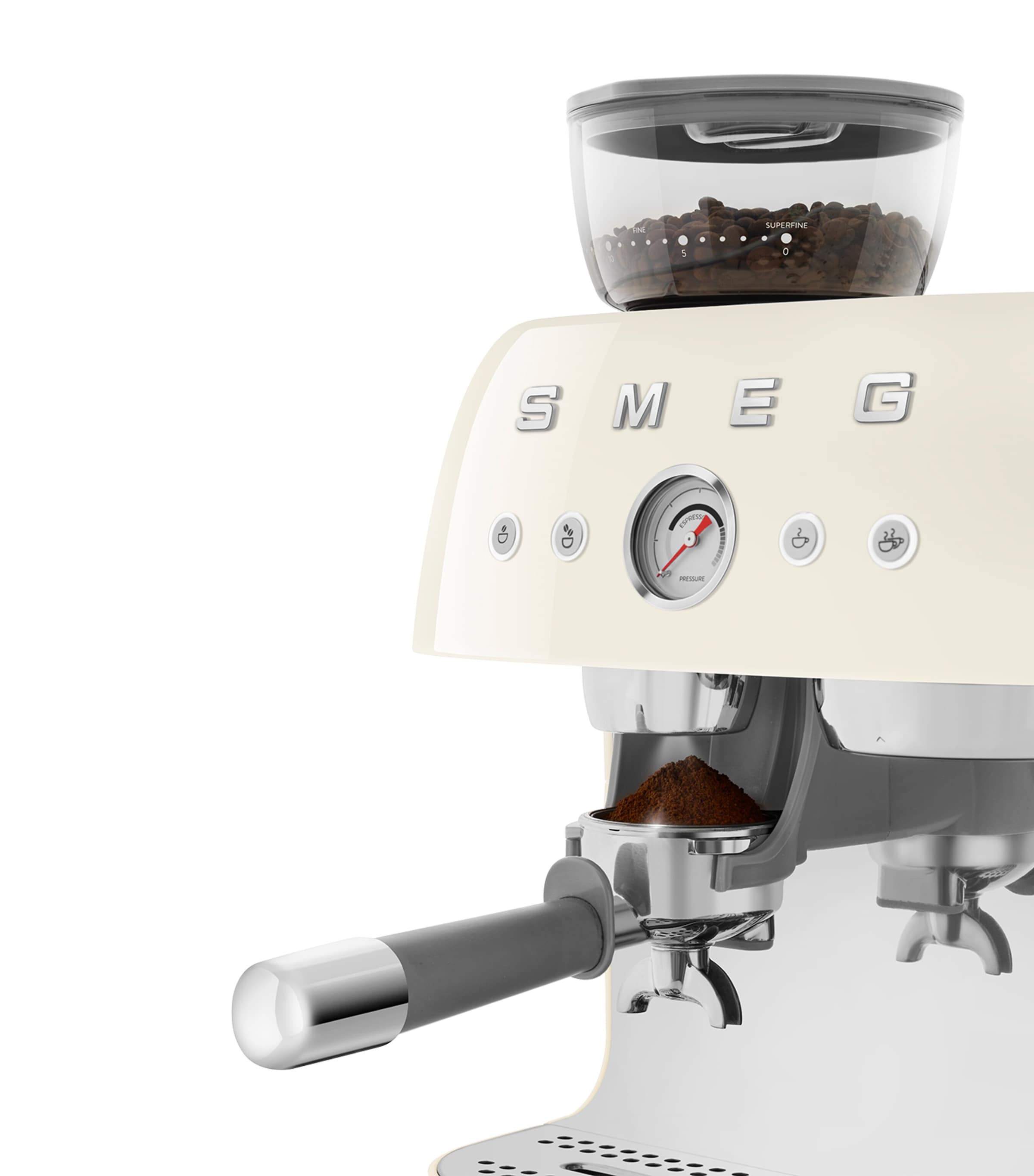 EGF03CRUK Espresso Coffee Machine with Grinder CREAM Image 9