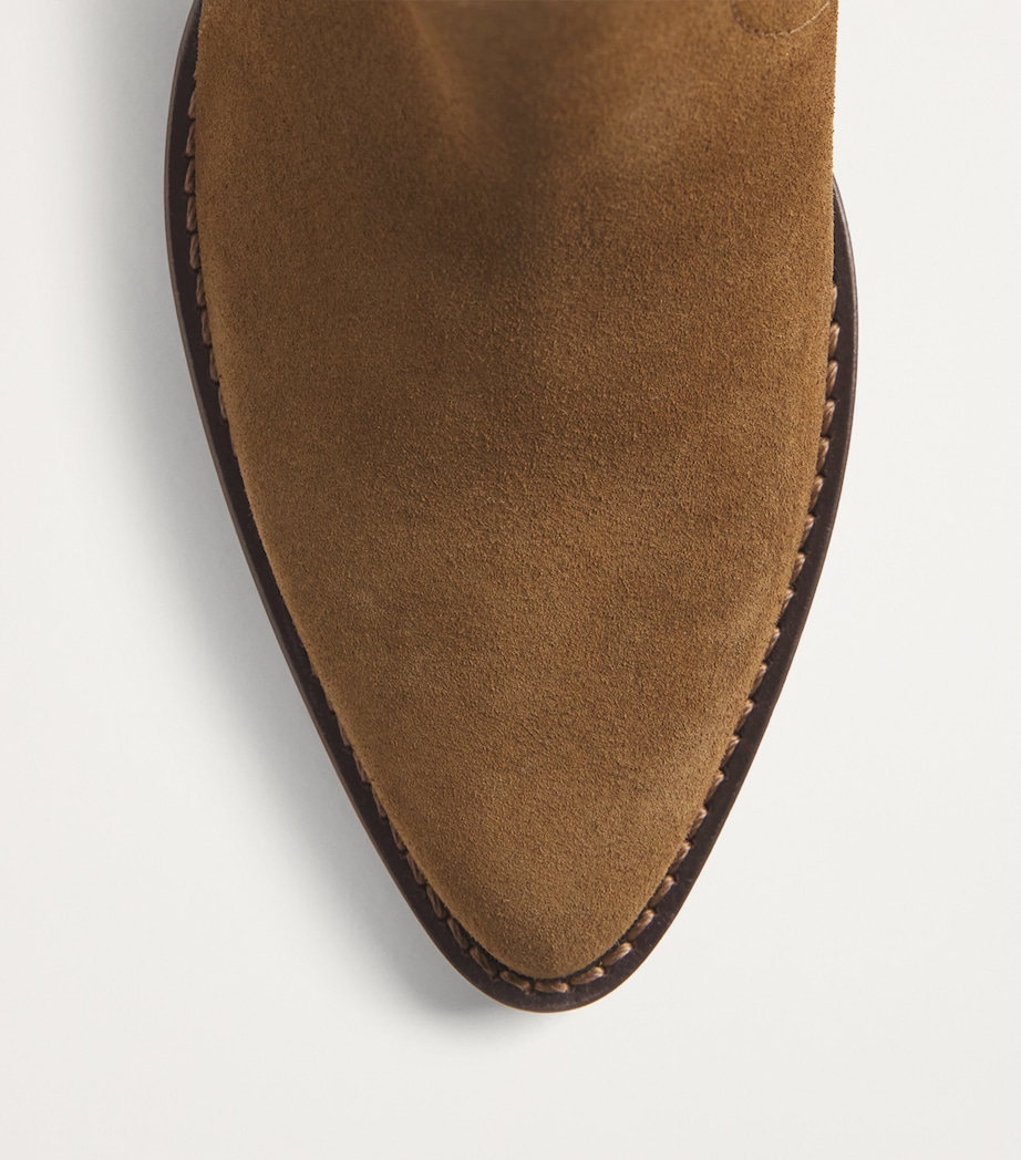 Maje Suede Heeled Boots Warm Brown Image 4