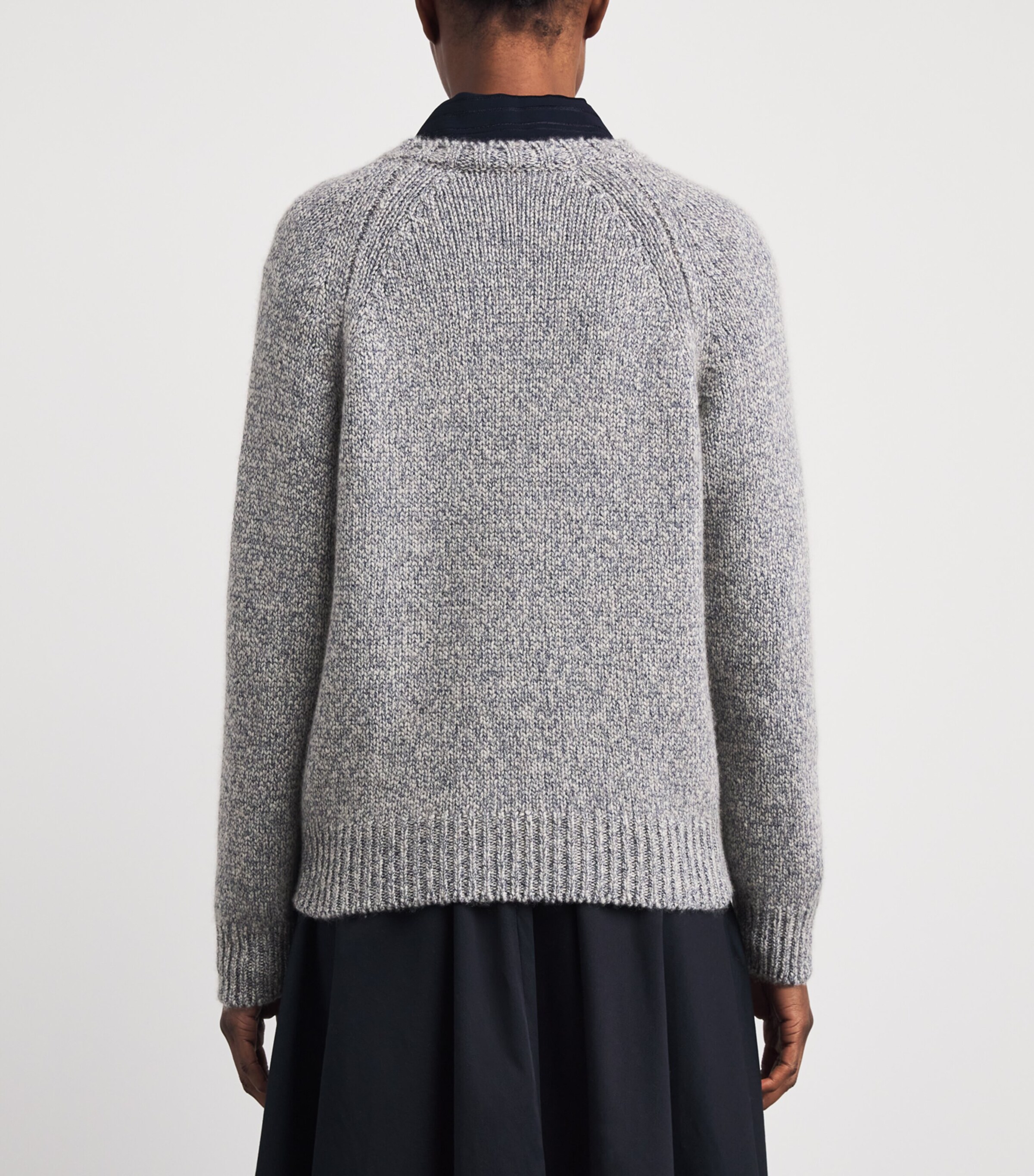 Johnstons Of Elgin Womens Cashmere-Cotton Bay Sweater Sea Surf Image 5