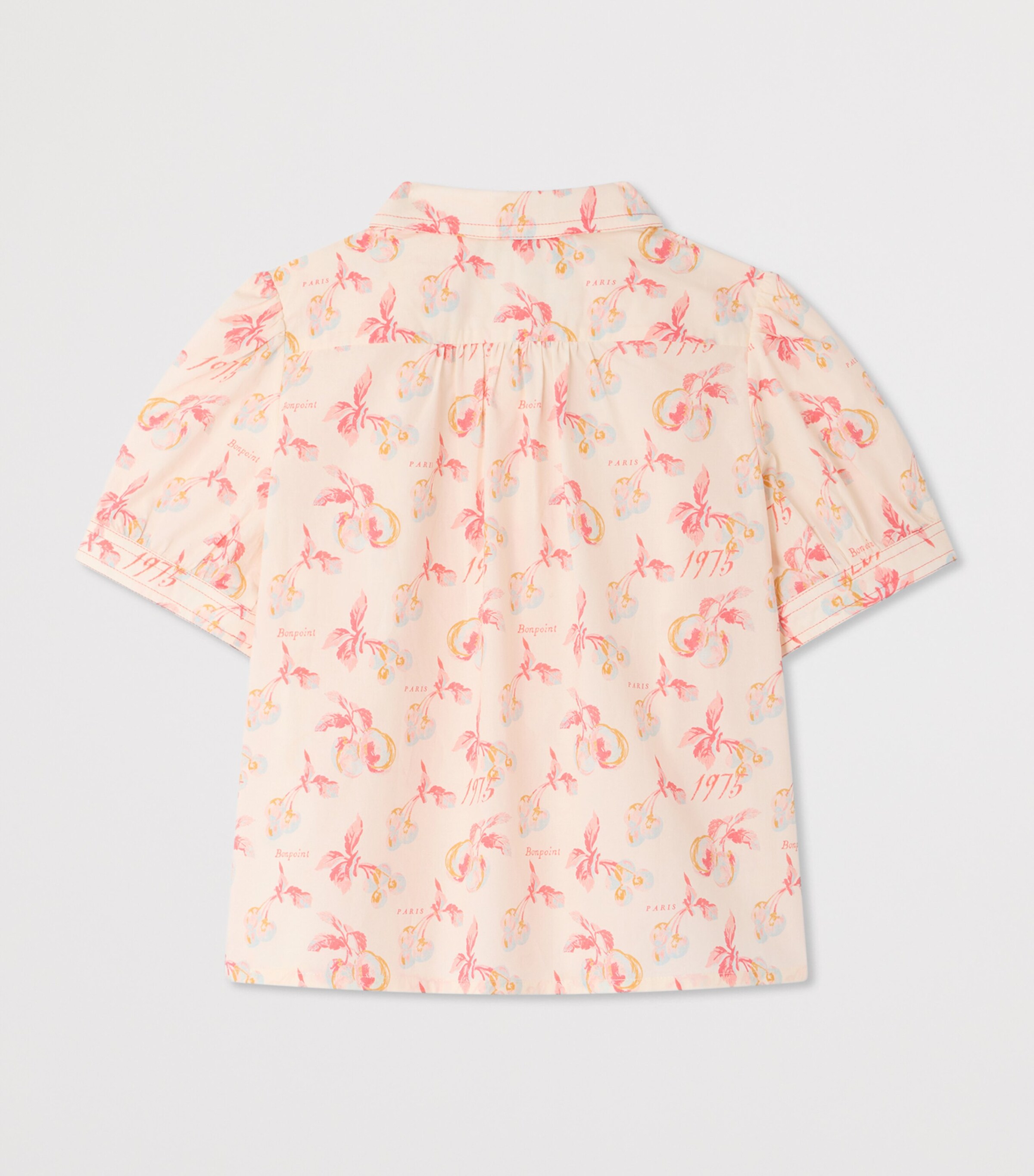 Bonpoint Printed Short-Sleeve Shirt (4-8 Years) Im Ecru Image 2