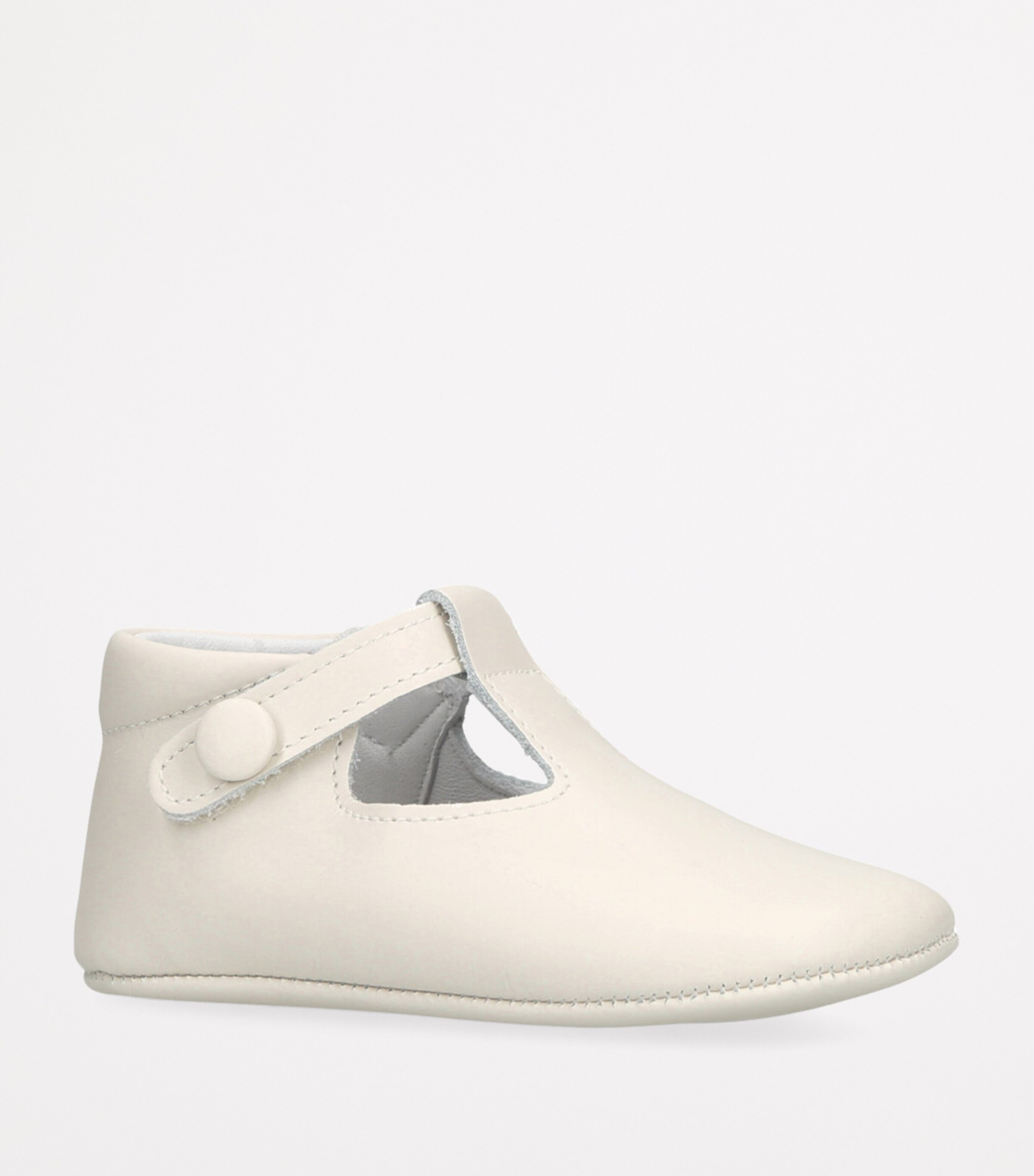 Leather Poppie Crib Shoes CREAM Image 3