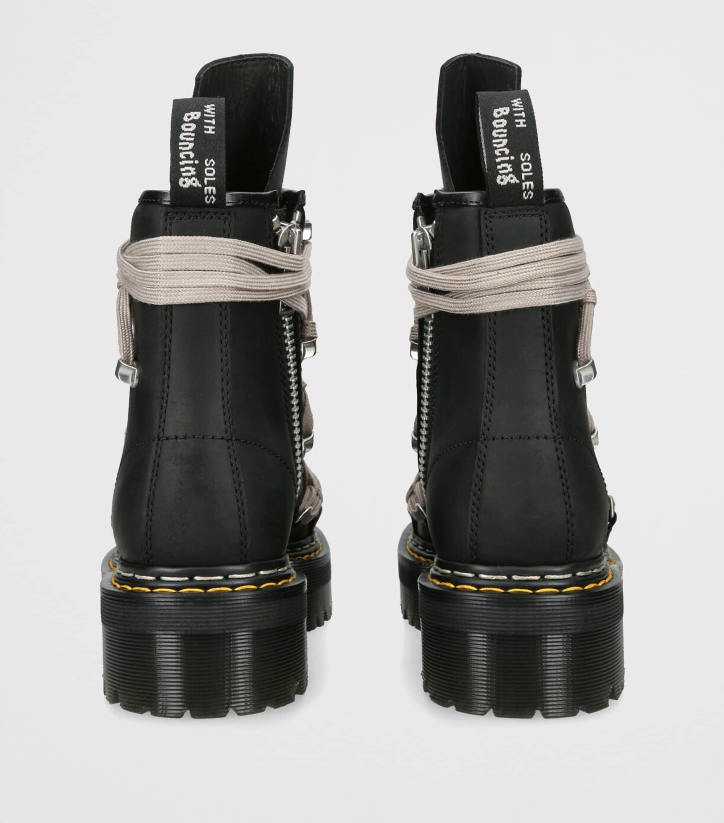 Rick Owens Black x Dr. Martens Quad Sole 1460 Megalace Boots