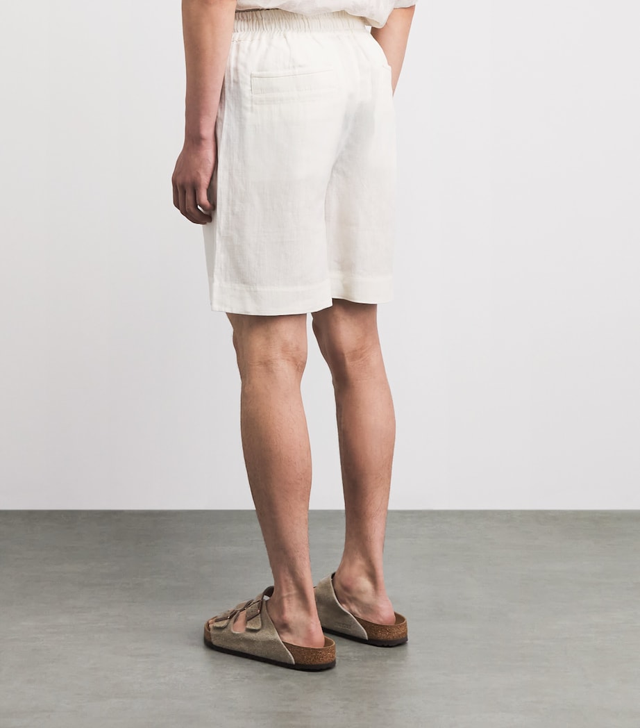 Eleventy Mens Linen Drawstring Bermuda Shorts Bianco Image 5