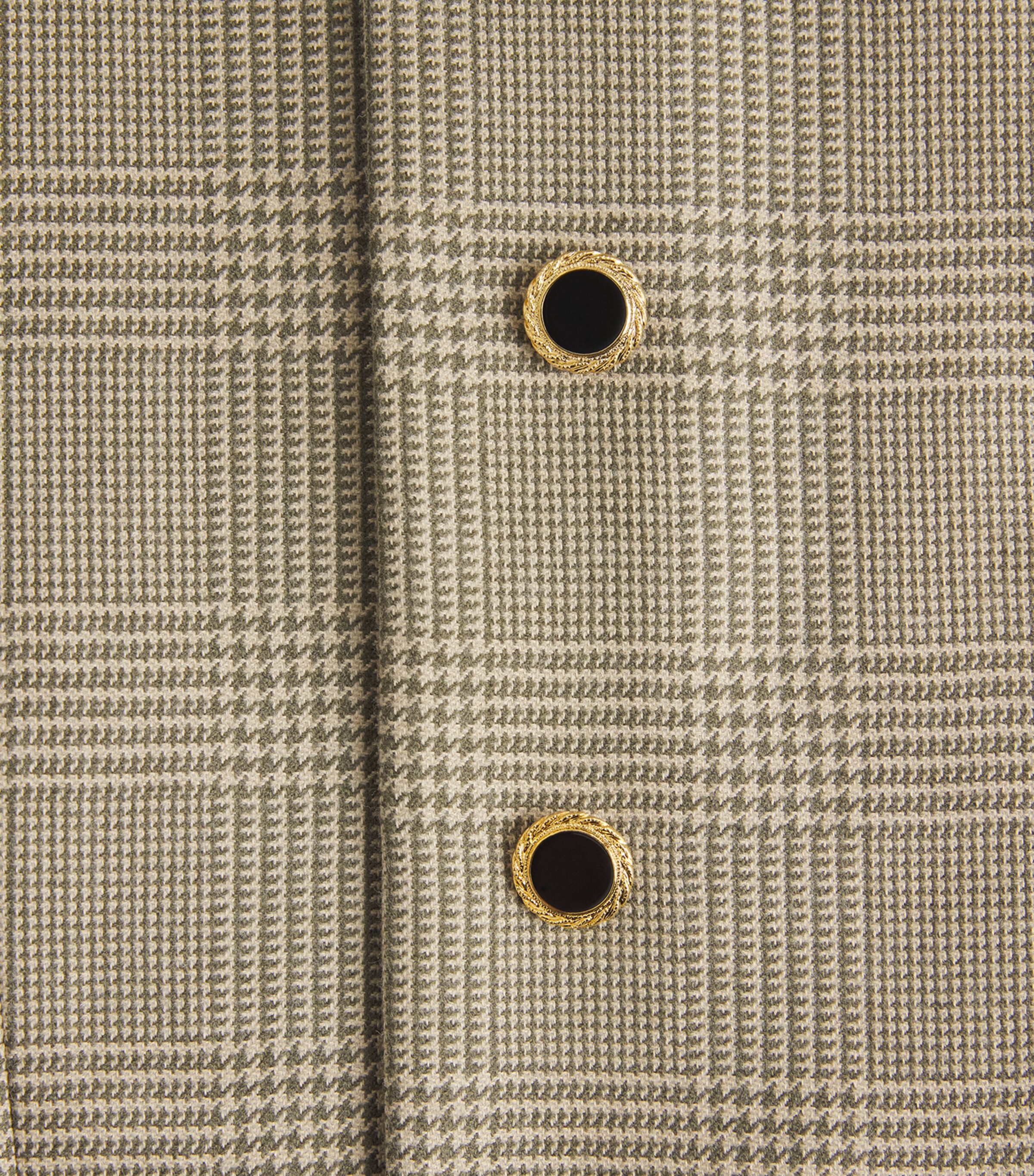 Alessandra Rich Womens Prince of Wales Wool Jacket Green Beige Image 6