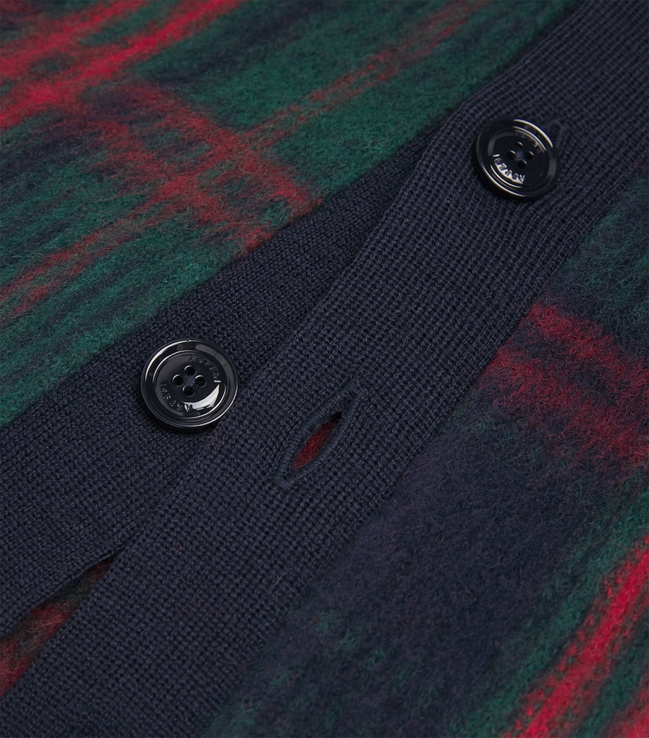 Wool Check Cardigan 40376 - CHECK VERDE Image 5