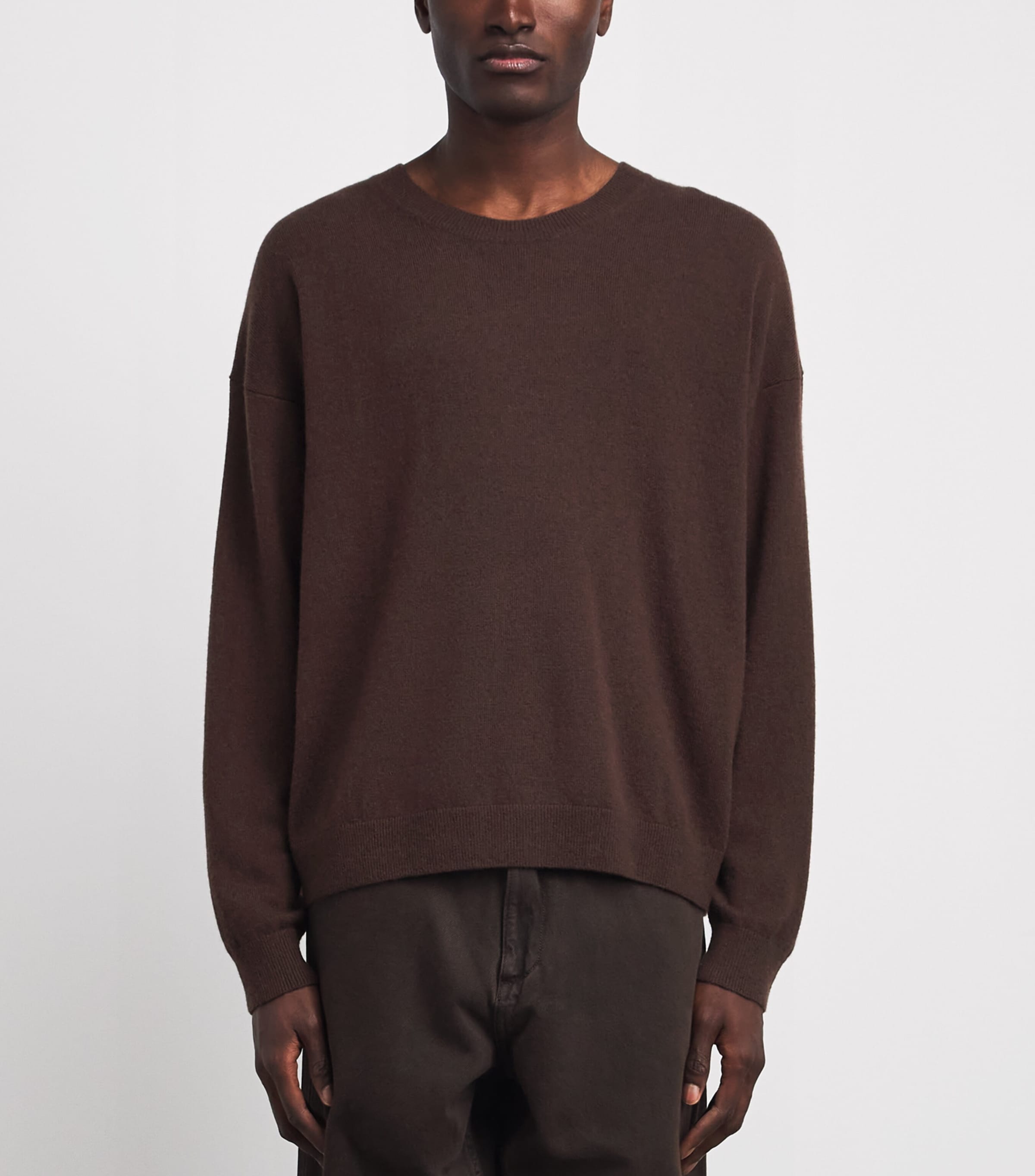 FRAME Mens Cashmere Sweater Dpbr Deep Brown Image 4