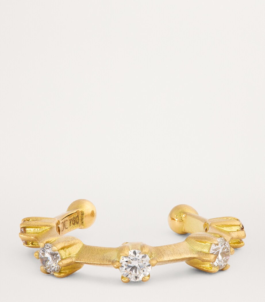 Yellow Gold and Diamond Celestial Kismet Ear Cuff YELLOW GOLD Image 3