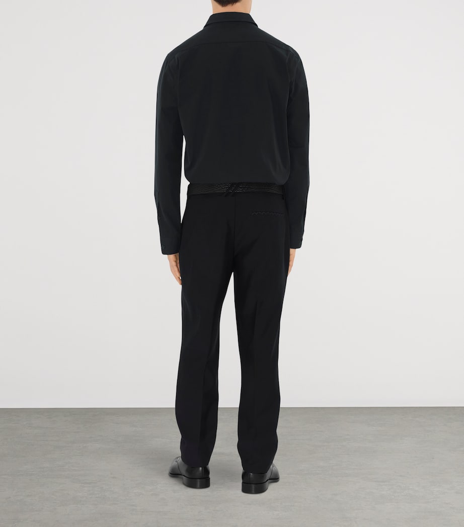 Cotton EKD-Embroidery Slim-Fit Shirt BLACK Image 4
