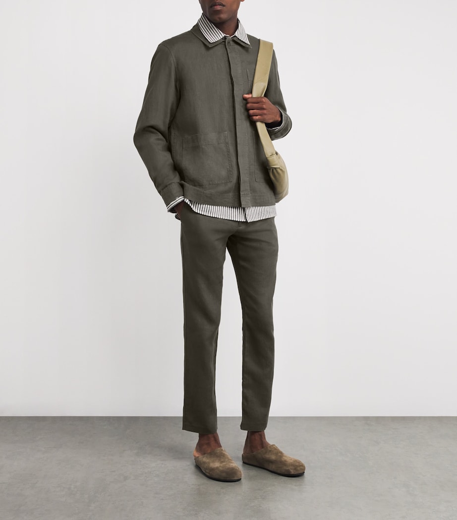 Linen Olav Button-Up Shirt CROC GREEN 374 Image 2