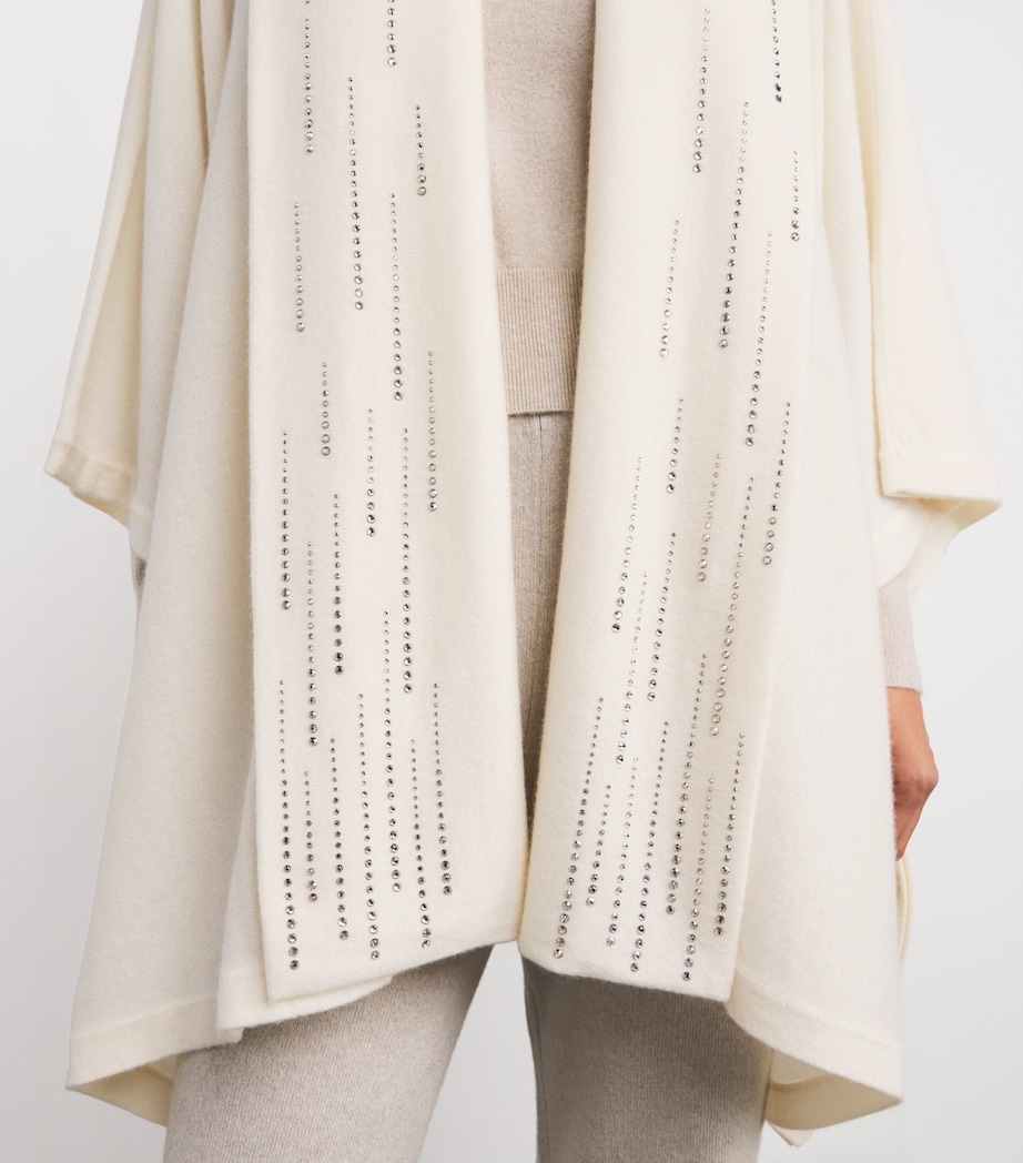 Cashmere Embellished Carmen Cape WINTER WHITE/SI Image 6