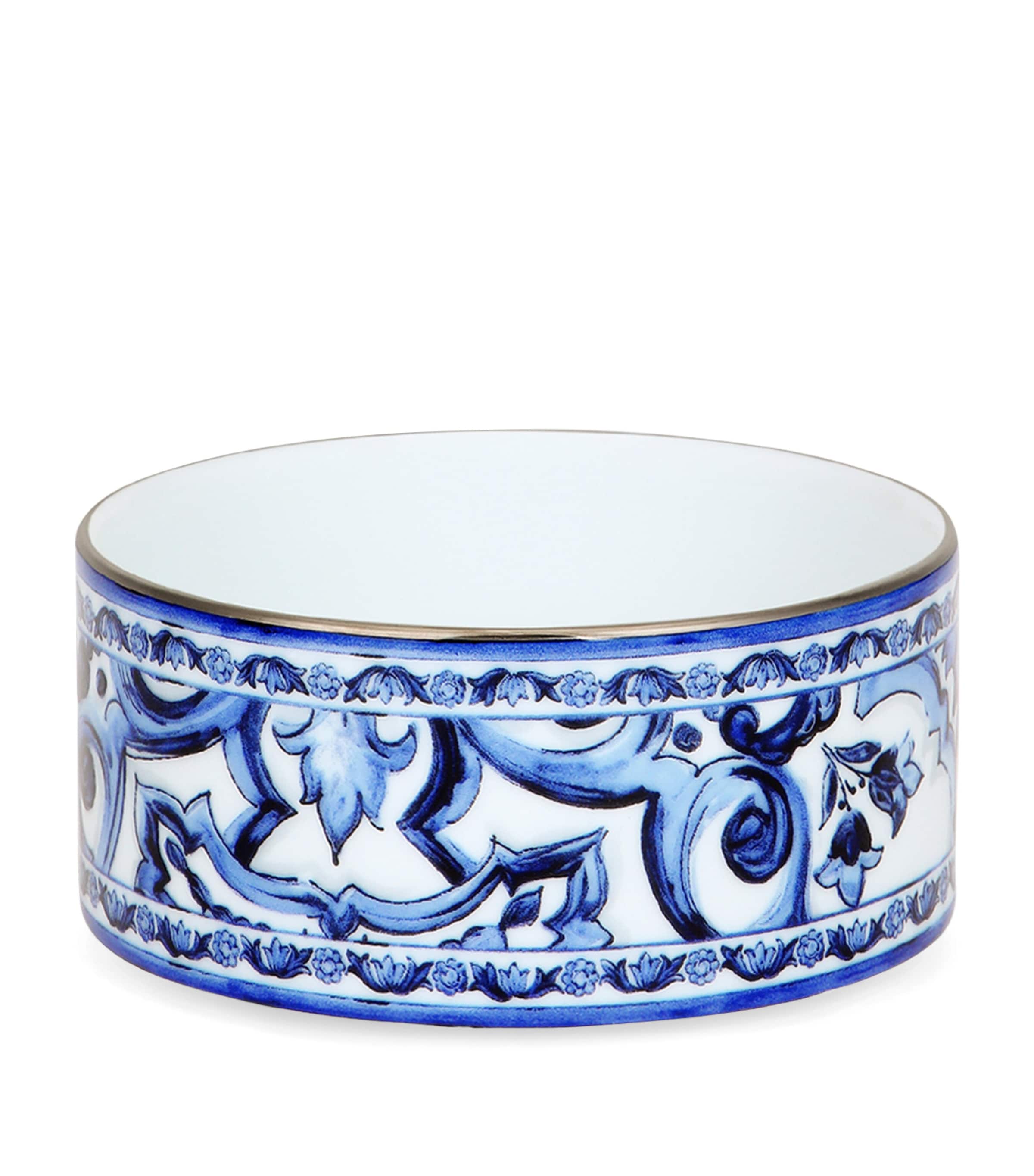 Dolce&Gabbana Casa Porcelain Blu Mediterraneo Trinket Box Fiore Pic.blu Image 3