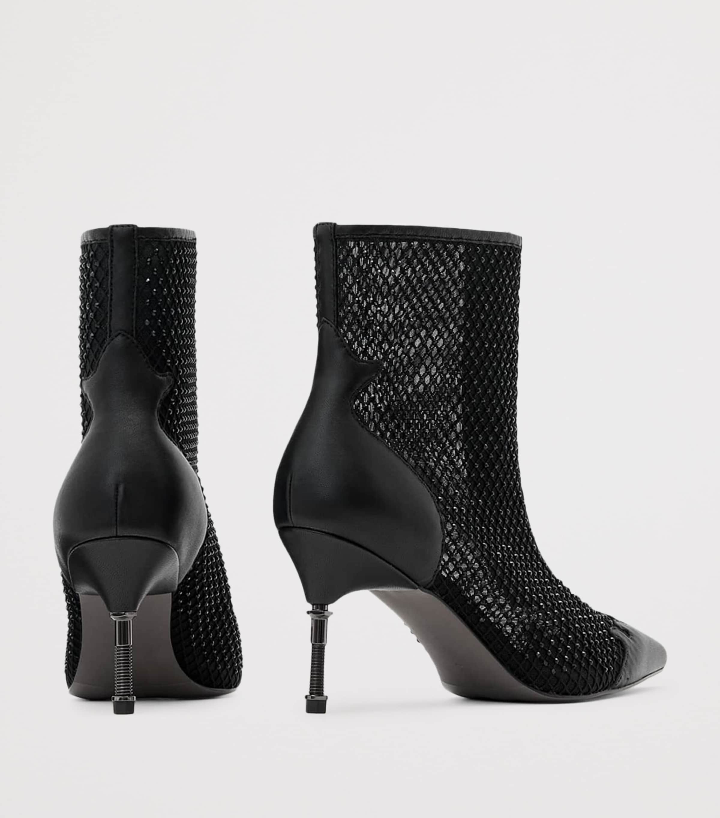 Mesh Natasha Heeled Boots 88 BLACK Image 3