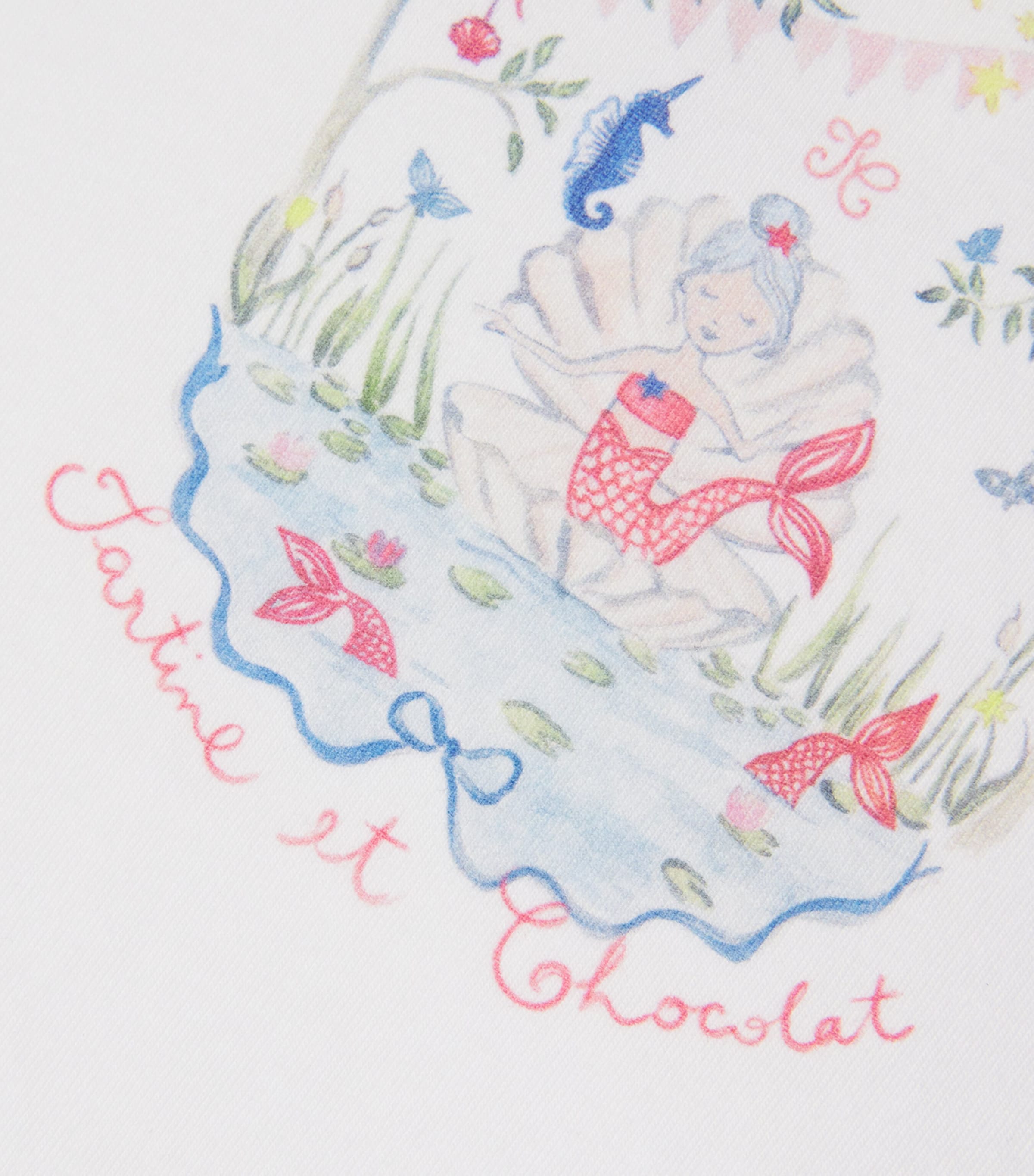 Tartine et Chocolat Stretch-Cotton Illustration-Logo T-Shirt (3 Months-4 Years) Corail Image 3