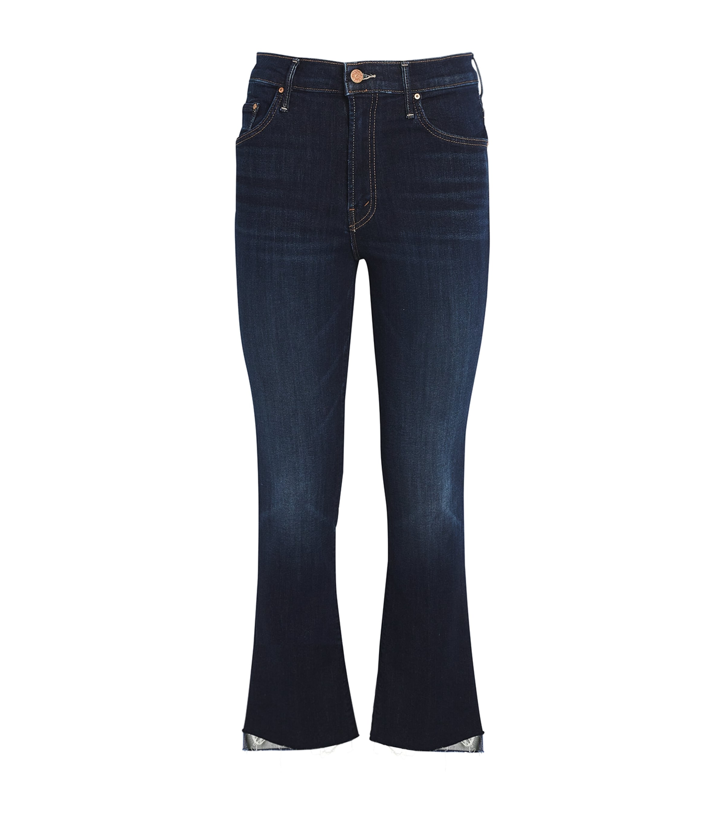 Mother The Insider Cropped Step-hem Jeans In Blue