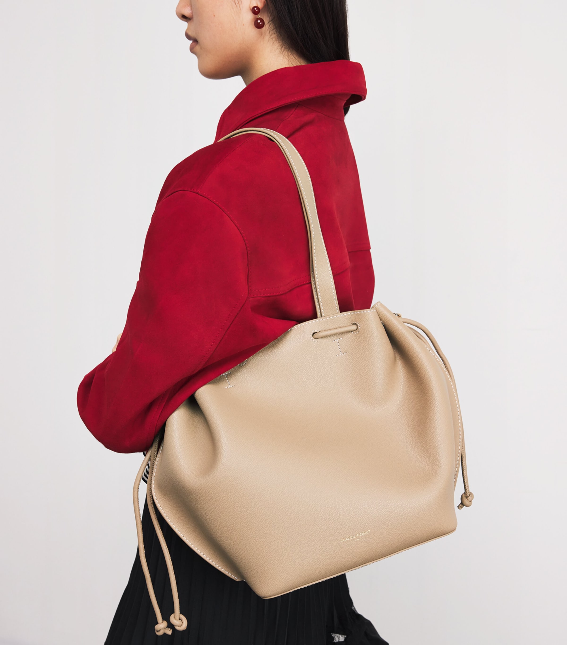 Leather Alban Tote Bag BEIGE Image 2