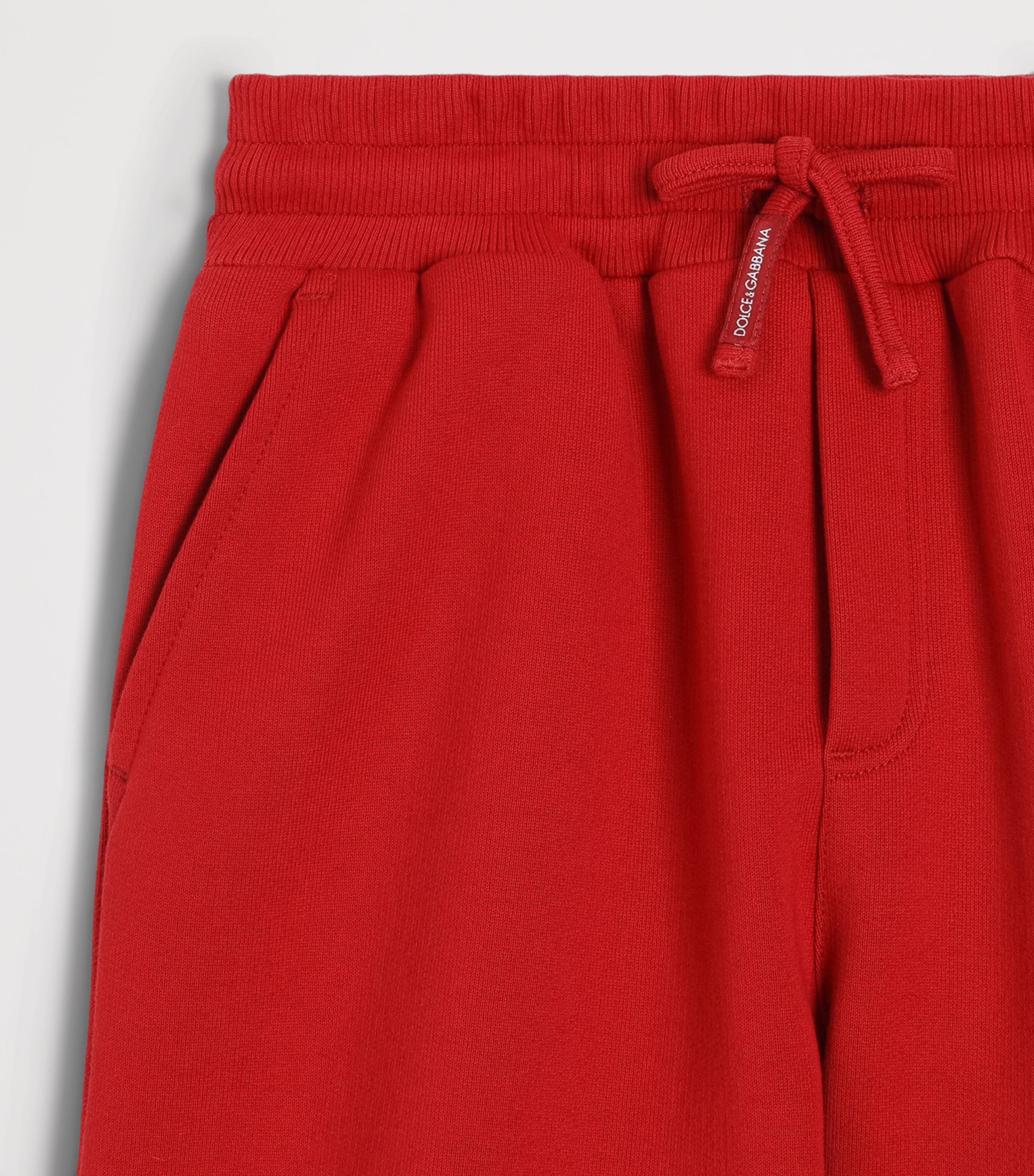 Dolce&Gabbana Kids Rubber Patch Sweatshorts (8-14 Years) Bright Red Image 3