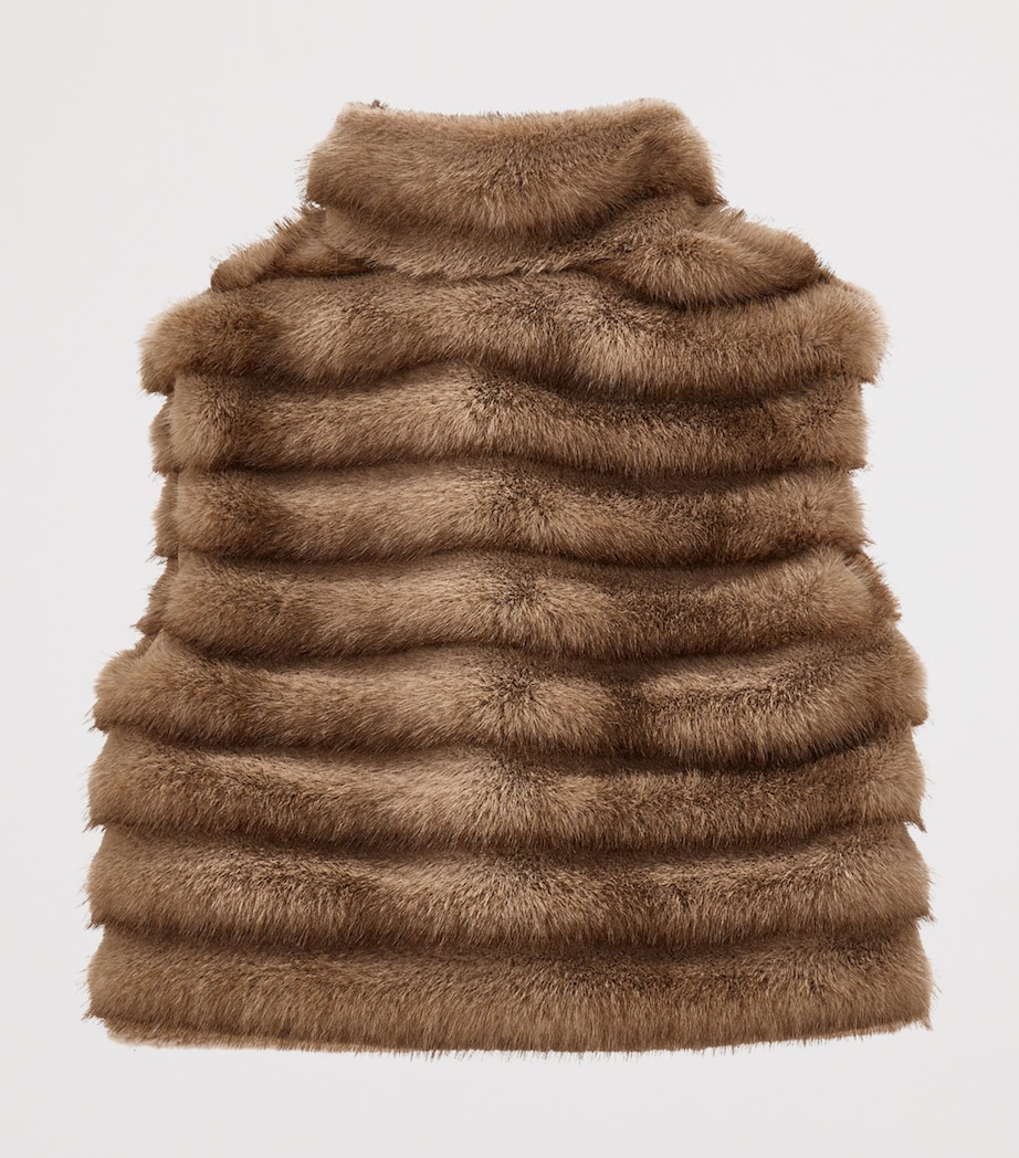 Faux Fur Gilet (8-11 Years) TAUPE Image 2