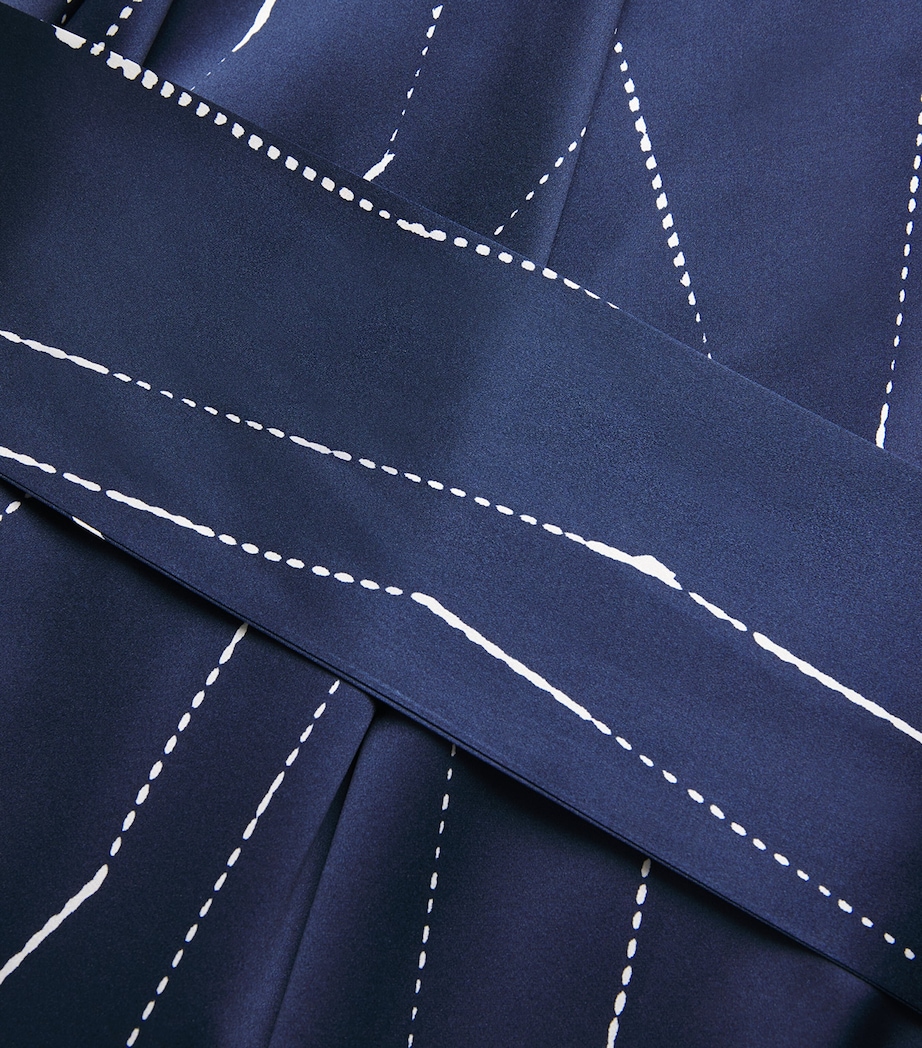 Kiton Womens Silk Stripe Maxi Shirt Dress Blue/white Image 6