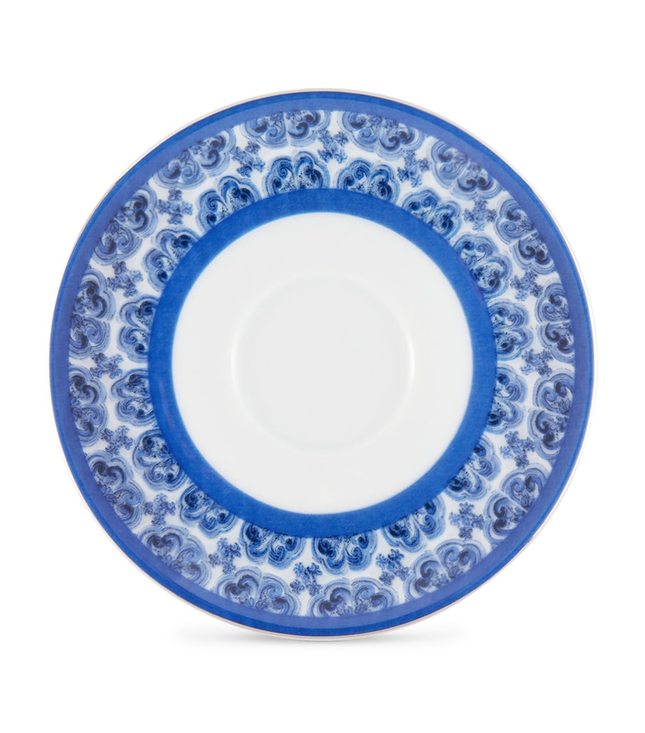 Majolica Coffee Cup and Saucer UB008 FIORE PIC BLU Image 4