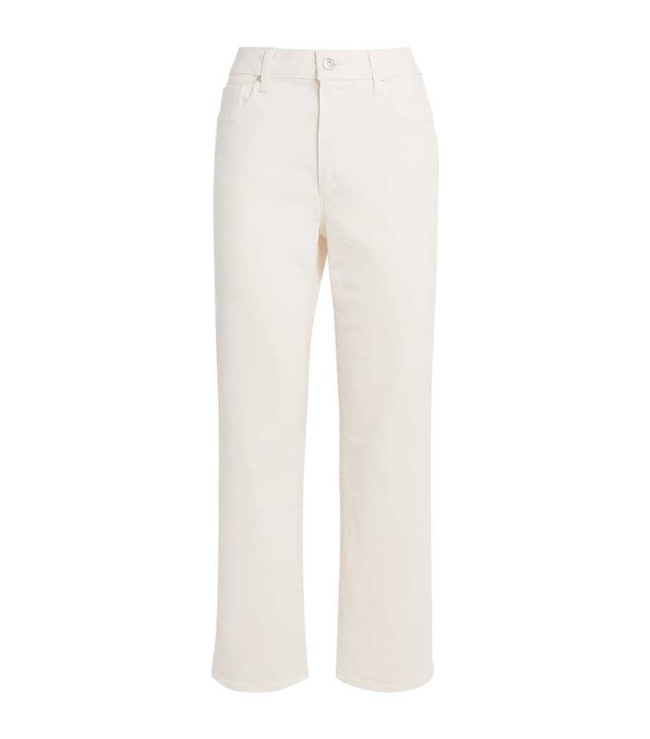 PAIGE Womens Stevie Straight Ankle Jeans Cream Cloud Image 1