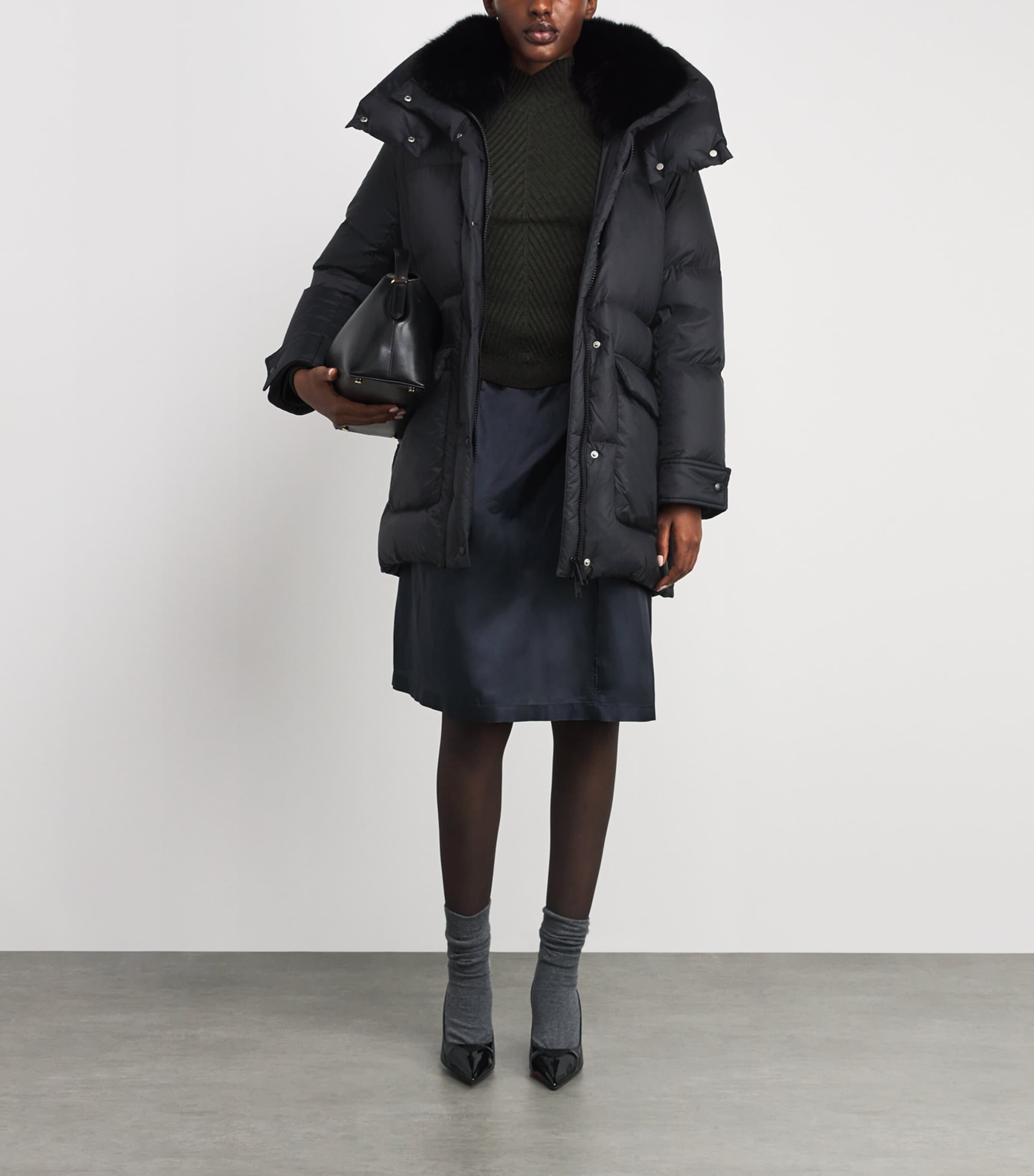 Down Fur-Trim Adaptable Parka Coat C99 Image 2