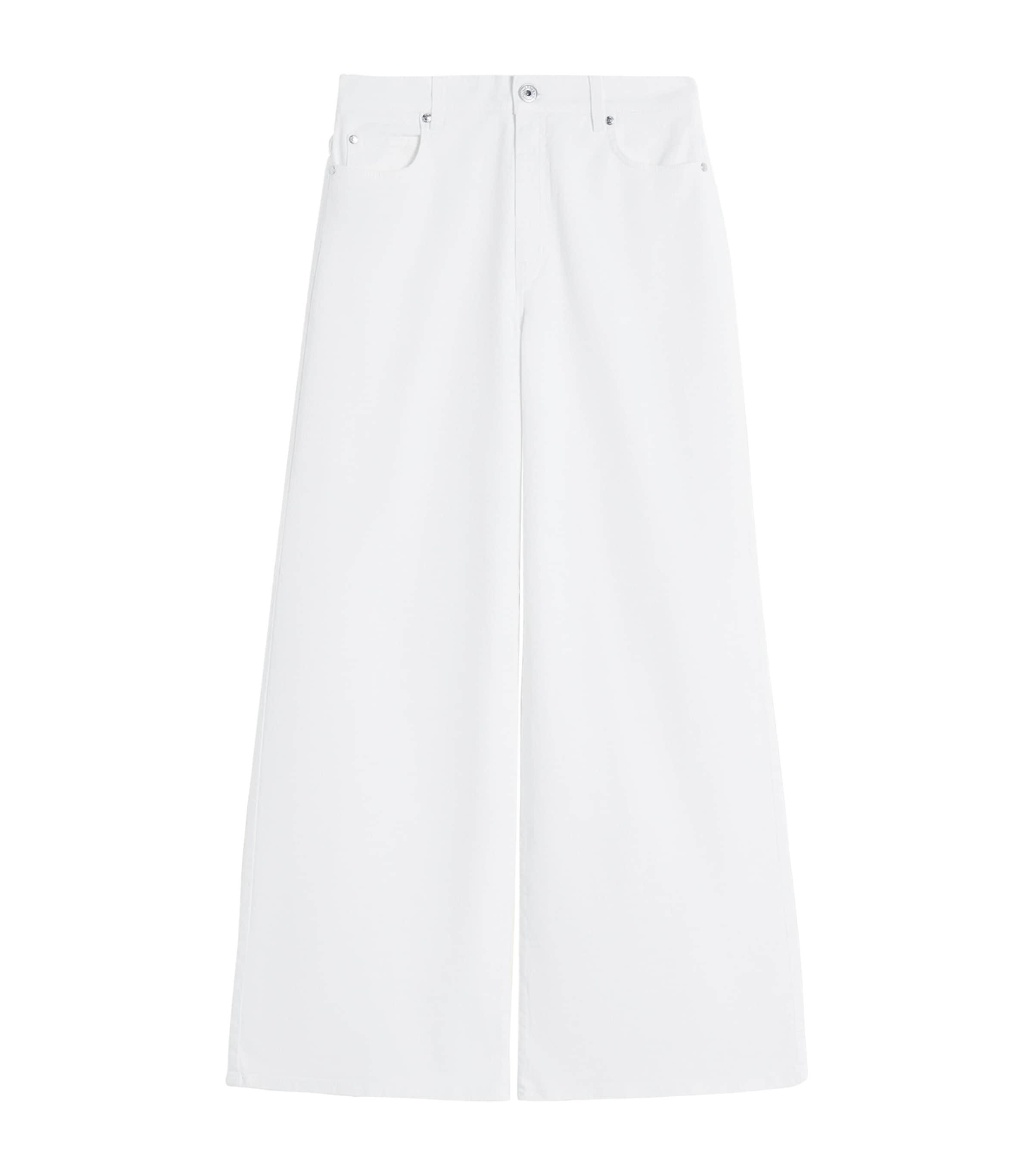 Weekend Max Mara Womens Wide-Leg Jeans White Image 1