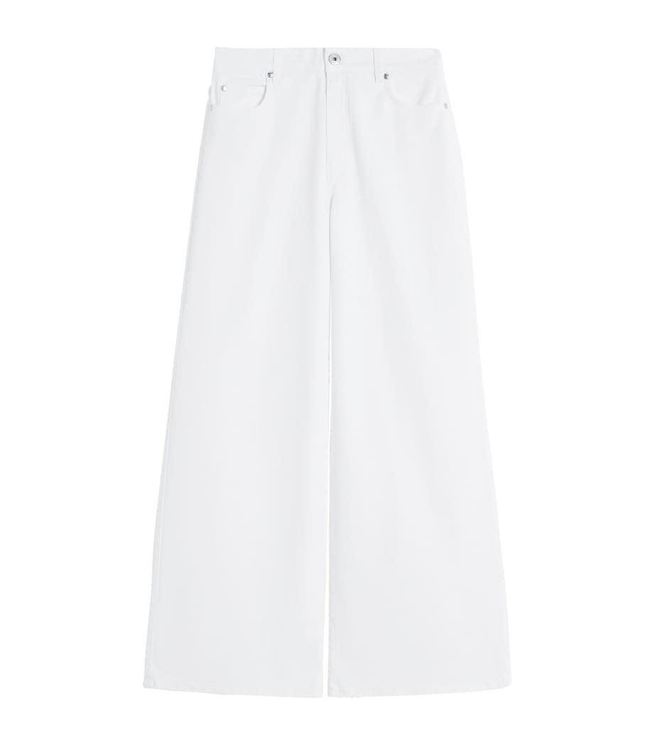 Weekend Max Mara Womens Wide-Leg Jeans White Image 1