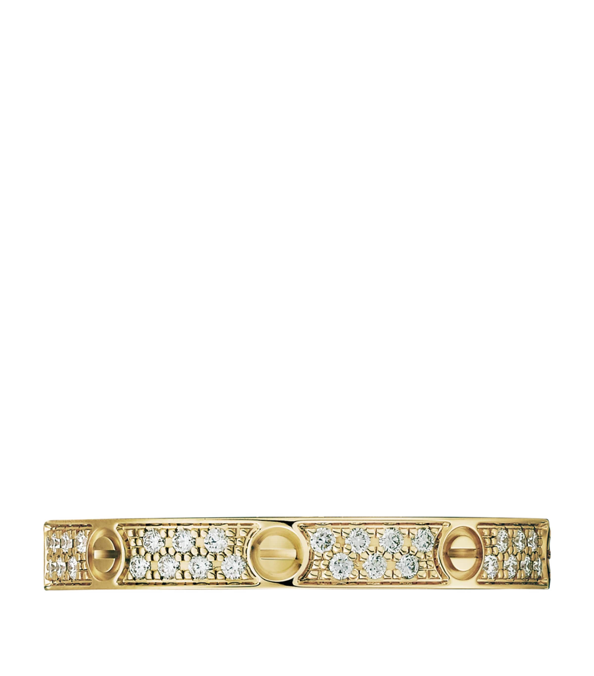 Small Yellow Gold and Diamond LOVE Ring YELLOW GOLD Image 6