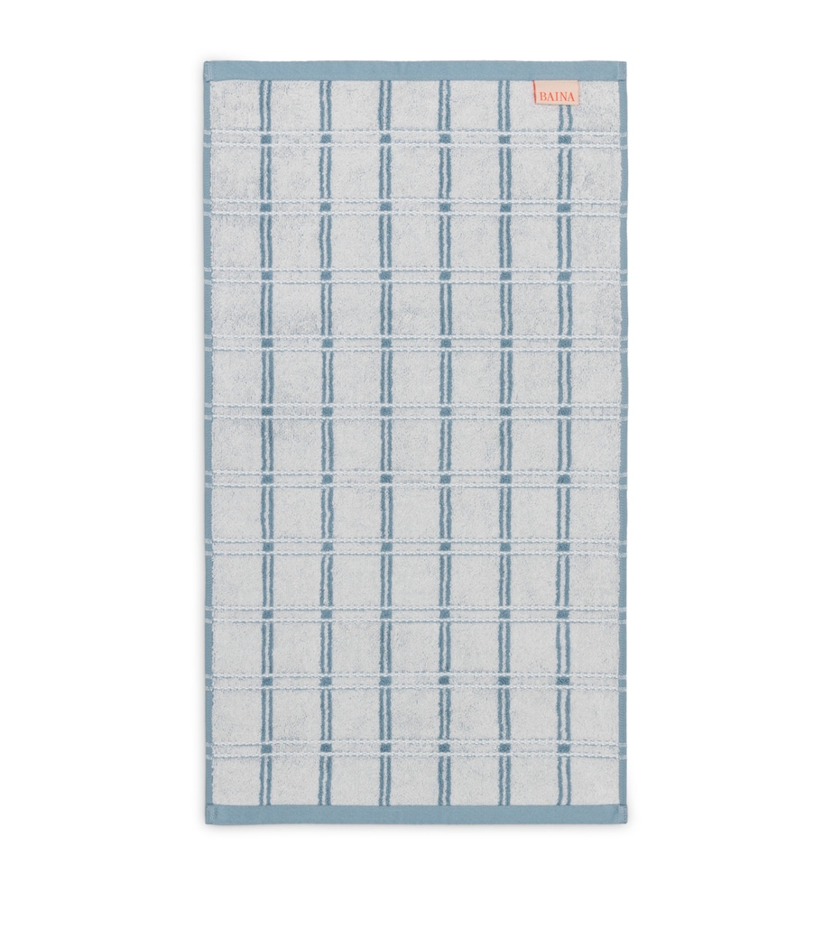 BAINA Organic Cotton Ness Hand Towel (40cm x 70cm) Celeste & Chalk Image 3