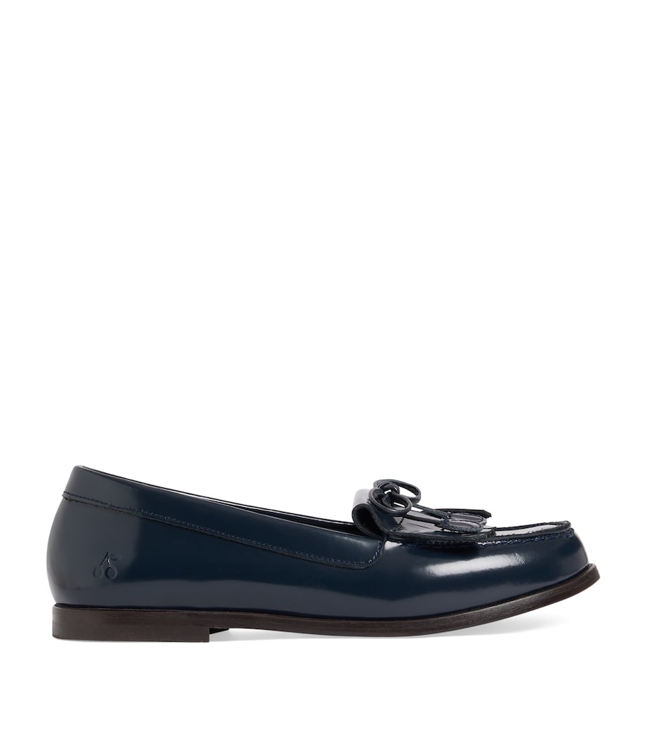 Leather Fringed Jazz Loafers MARINE Image 1